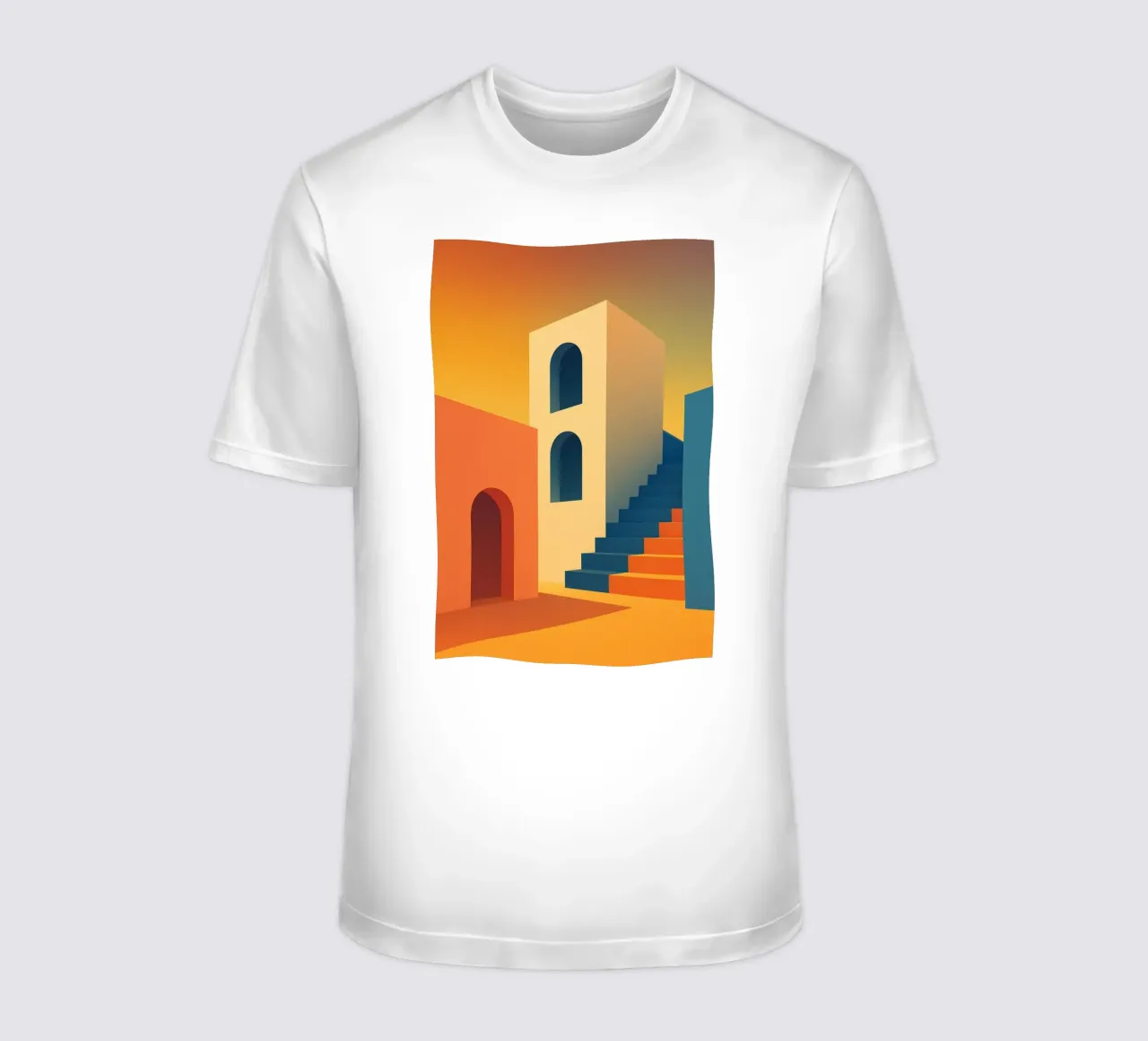 Sunset Steps – L’affiche architecturale t-shirt da JETLAG | affiches voyage