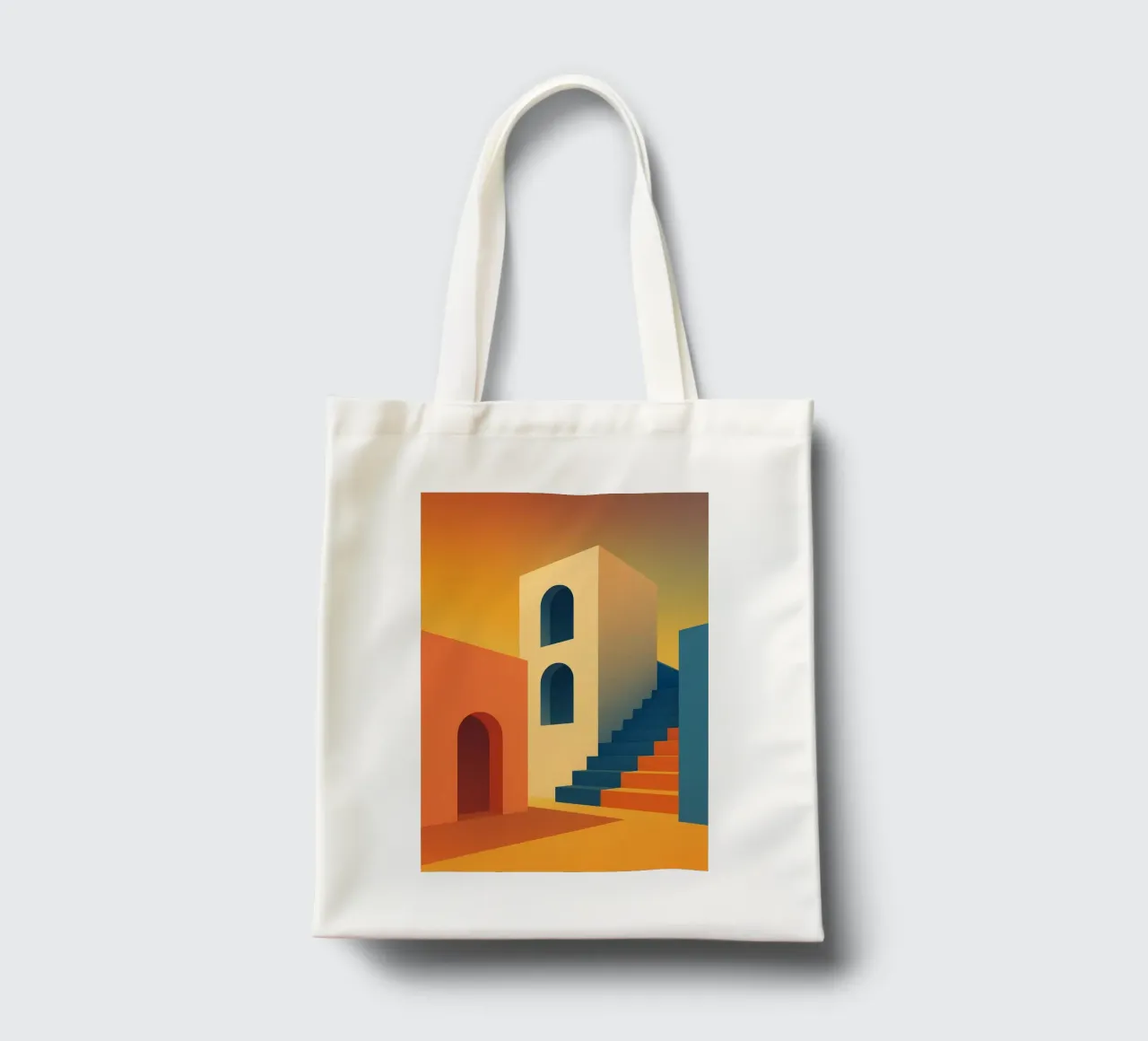 Sunset Steps – L’affiche architecturale borsa in juta da JETLAG | affiches voyage