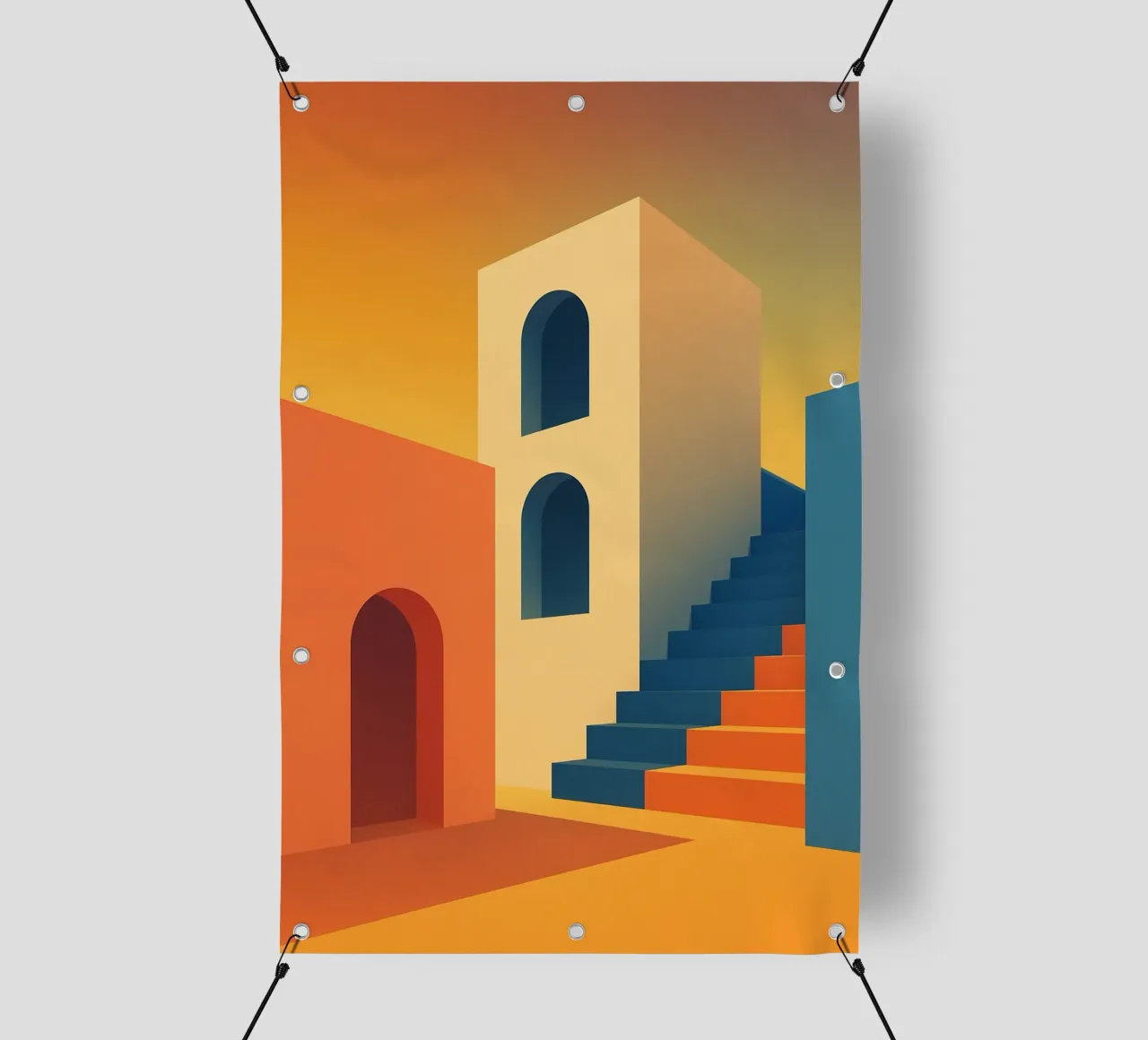 Sunset Steps – L’affiche architecturale telo in pvc da JETLAG | affiches voyage