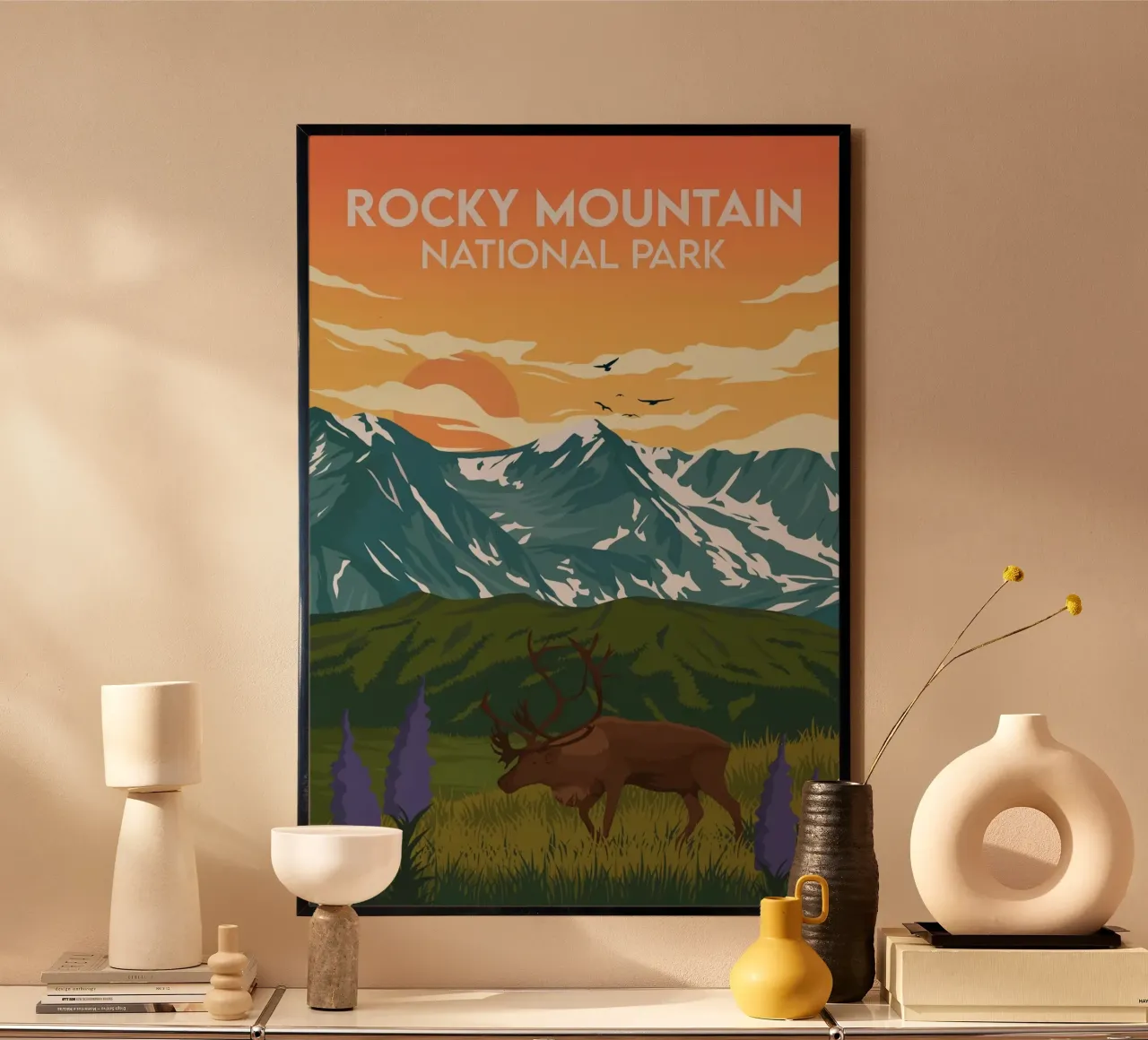 Montagne Rocciose poster con telaio in alluminio da Morgan Scotts