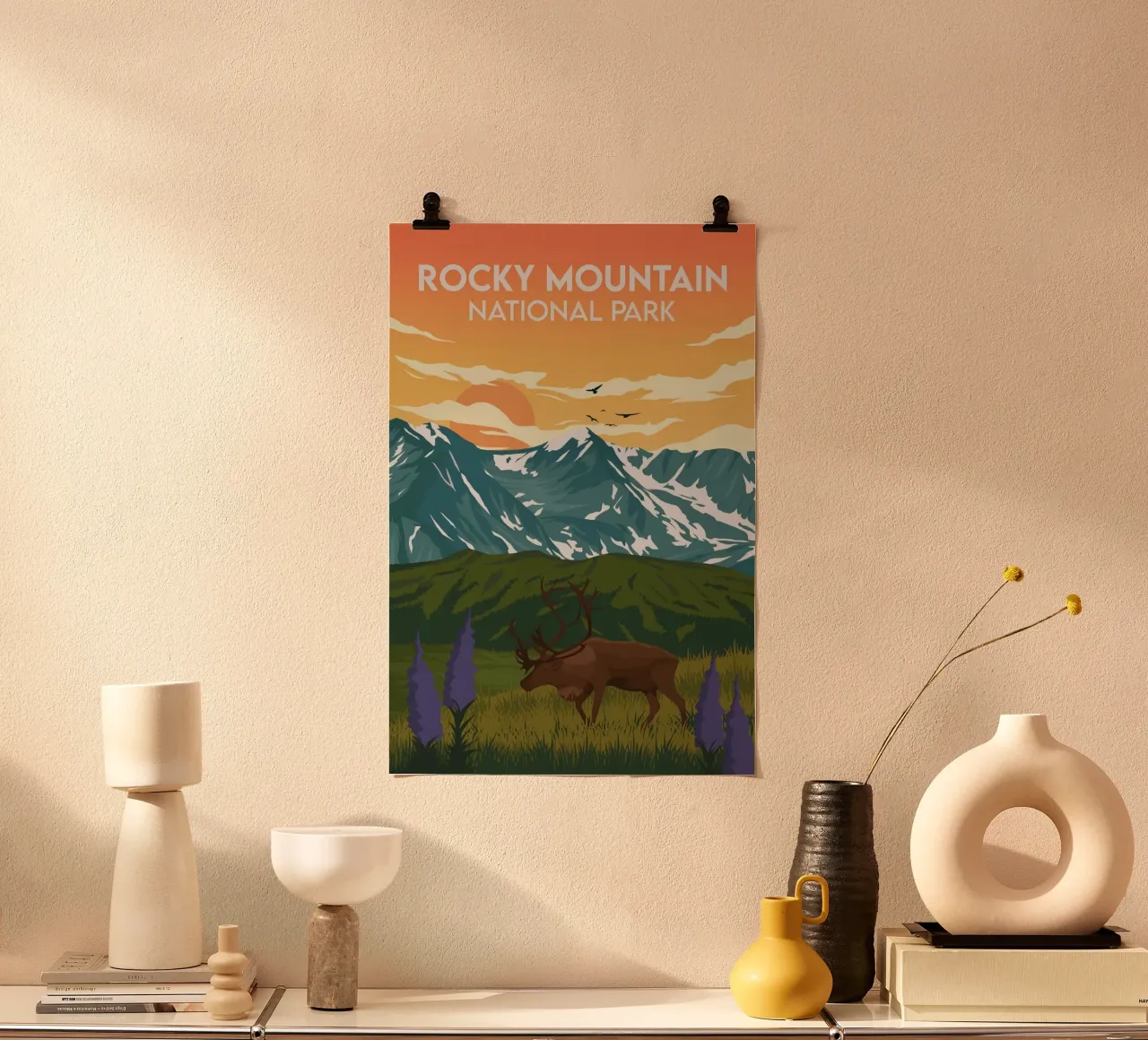 Montagne Rocciose poster con telaio in alluminio da Morgan Scotts