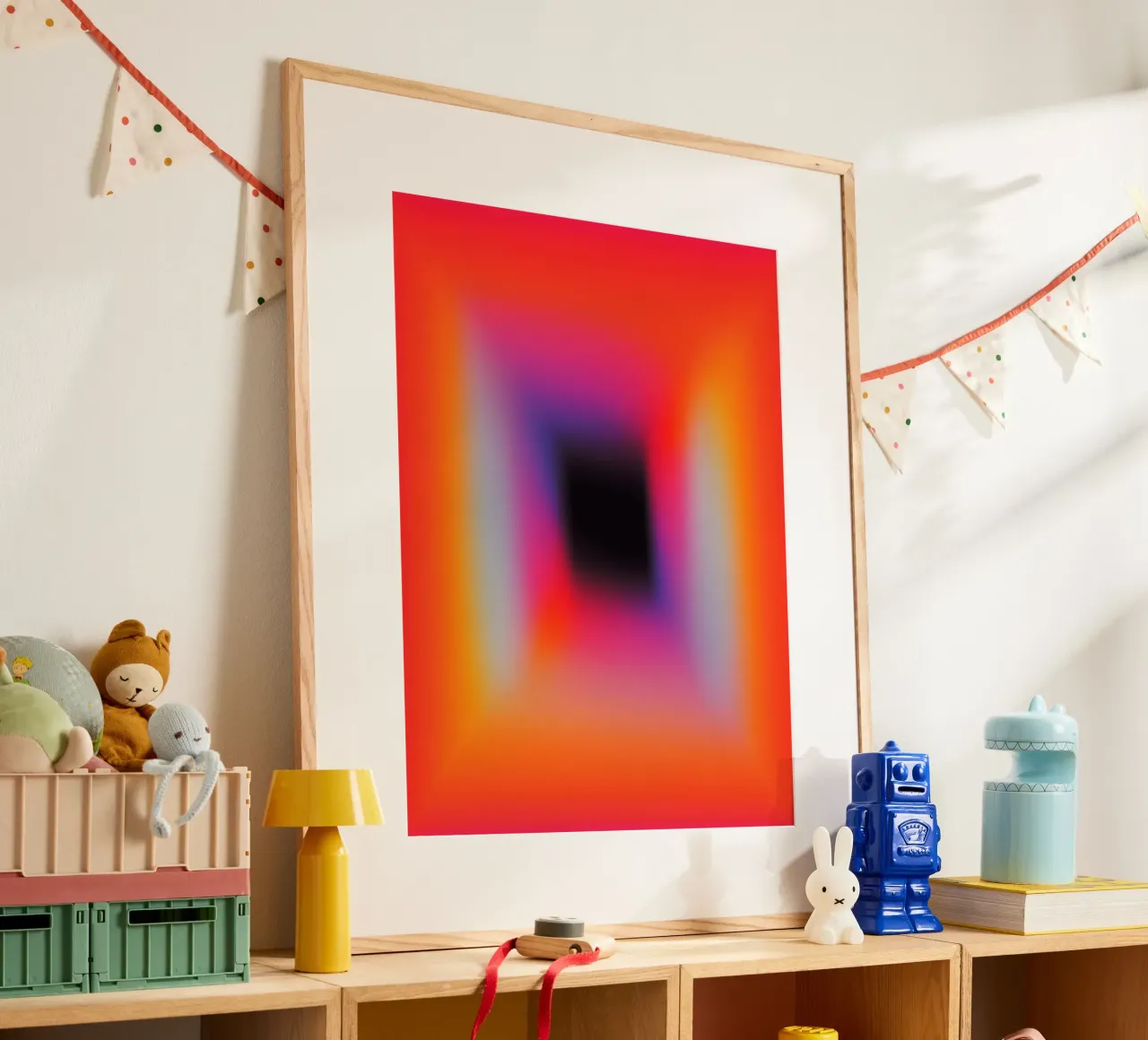 L'oscurità sta arrivando | Composizione del campo di colore poster con telaio in legno da Autofocus