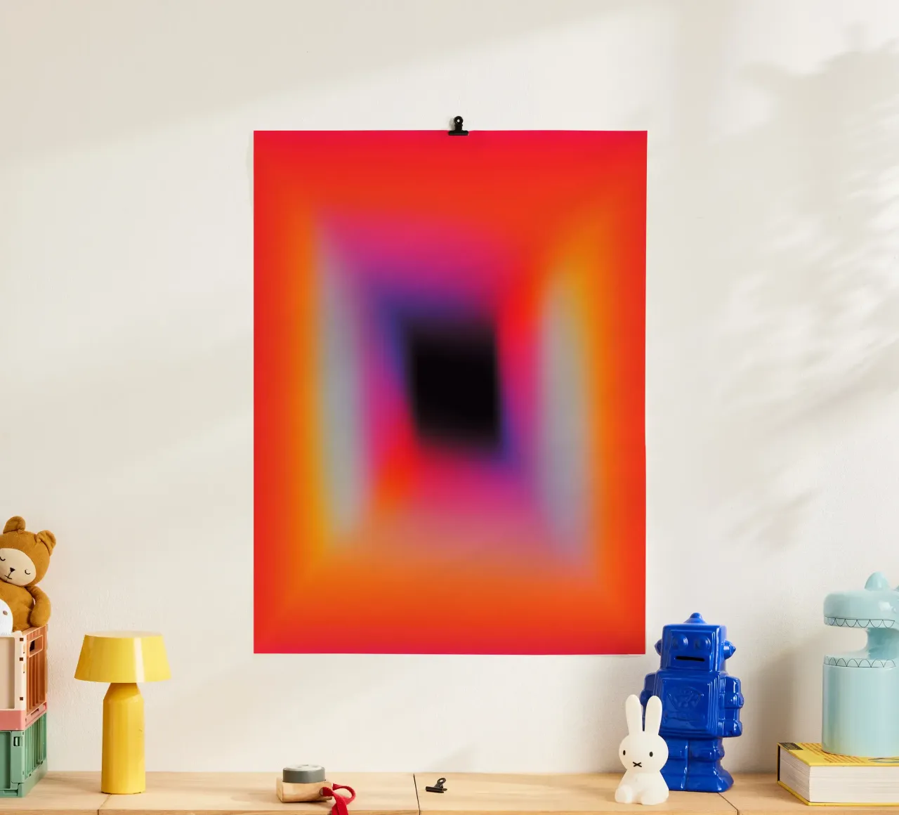 L'oscurità sta arrivando | Composizione del campo di colore poster con telaio in legno da Autofocus