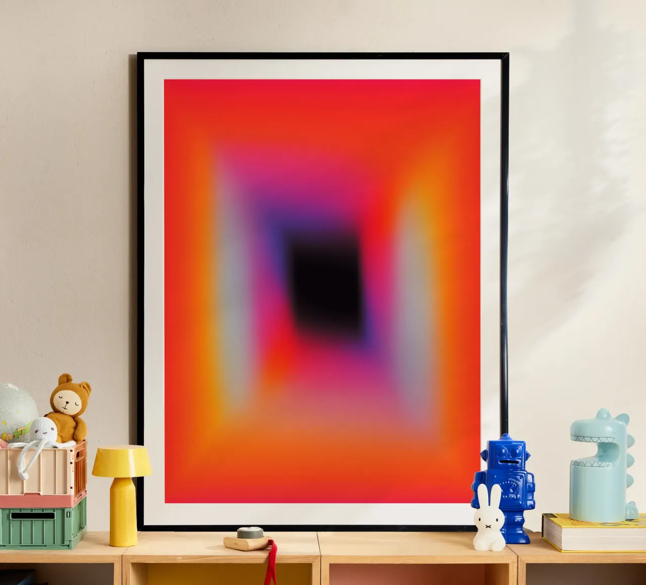 L'oscurità sta arrivando | Composizione del campo di colore poster con telaio in legno da Autofocus