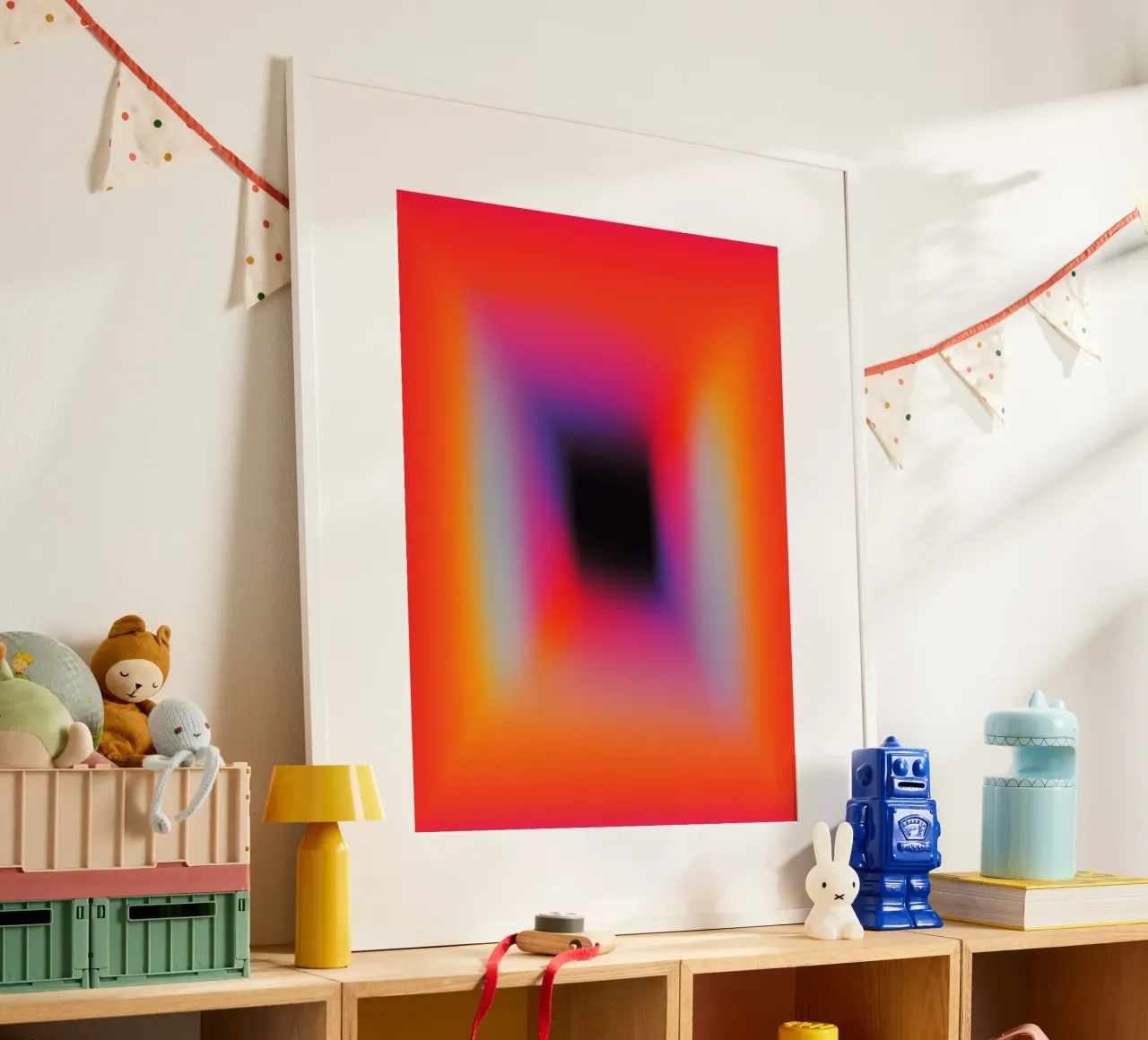 L'oscurità sta arrivando | Composizione del campo di colore poster con telaio in legno da Autofocus