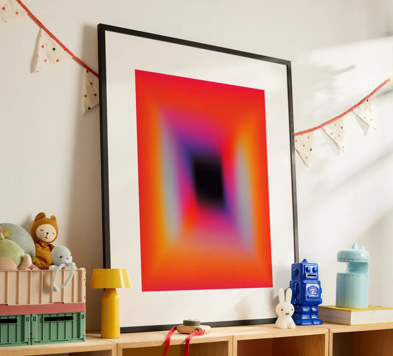L'oscurità sta arrivando | Composizione del campo di colore poster con telaio in legno da Autofocus