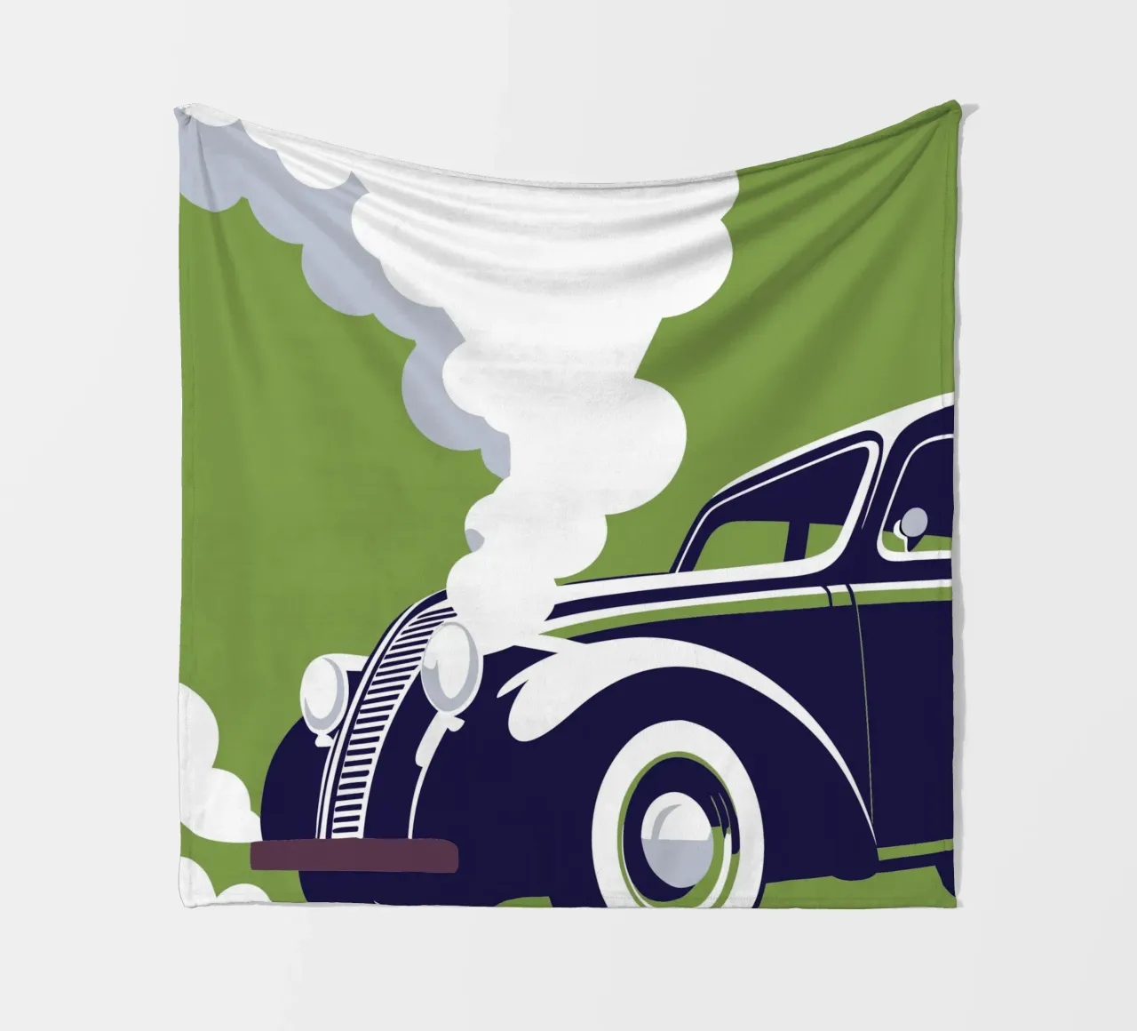 Classic Car Emits Smoke fleece blanket by STORE PRESENCE