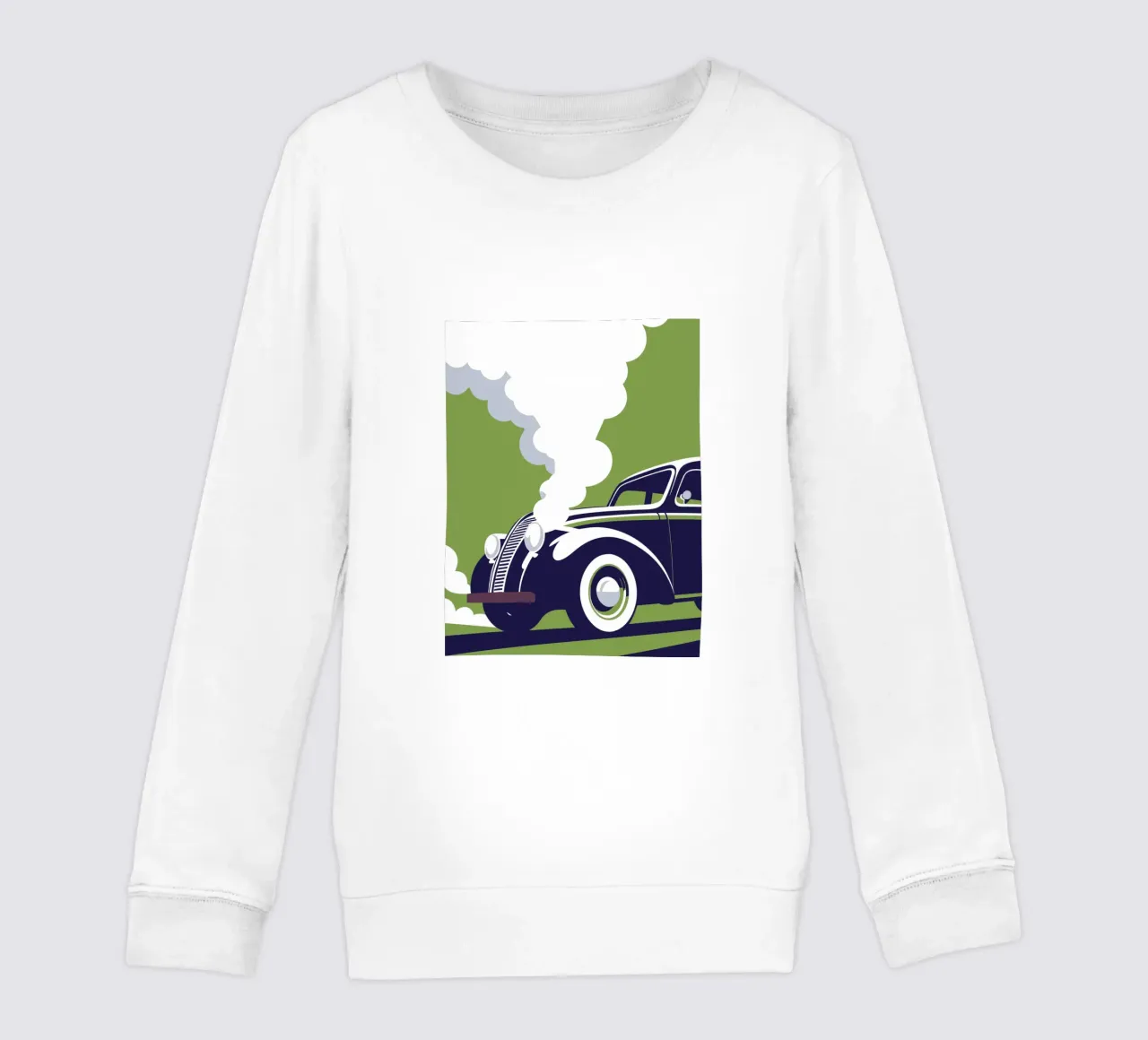 Classic Car Emits Smoke kids sweatshirt by STORE PRESENCE