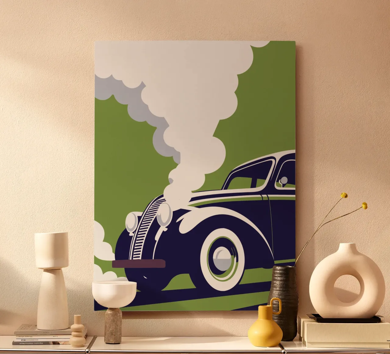L'auto d'epoca emette fumo alluminio dibond da STORE PRESENCE