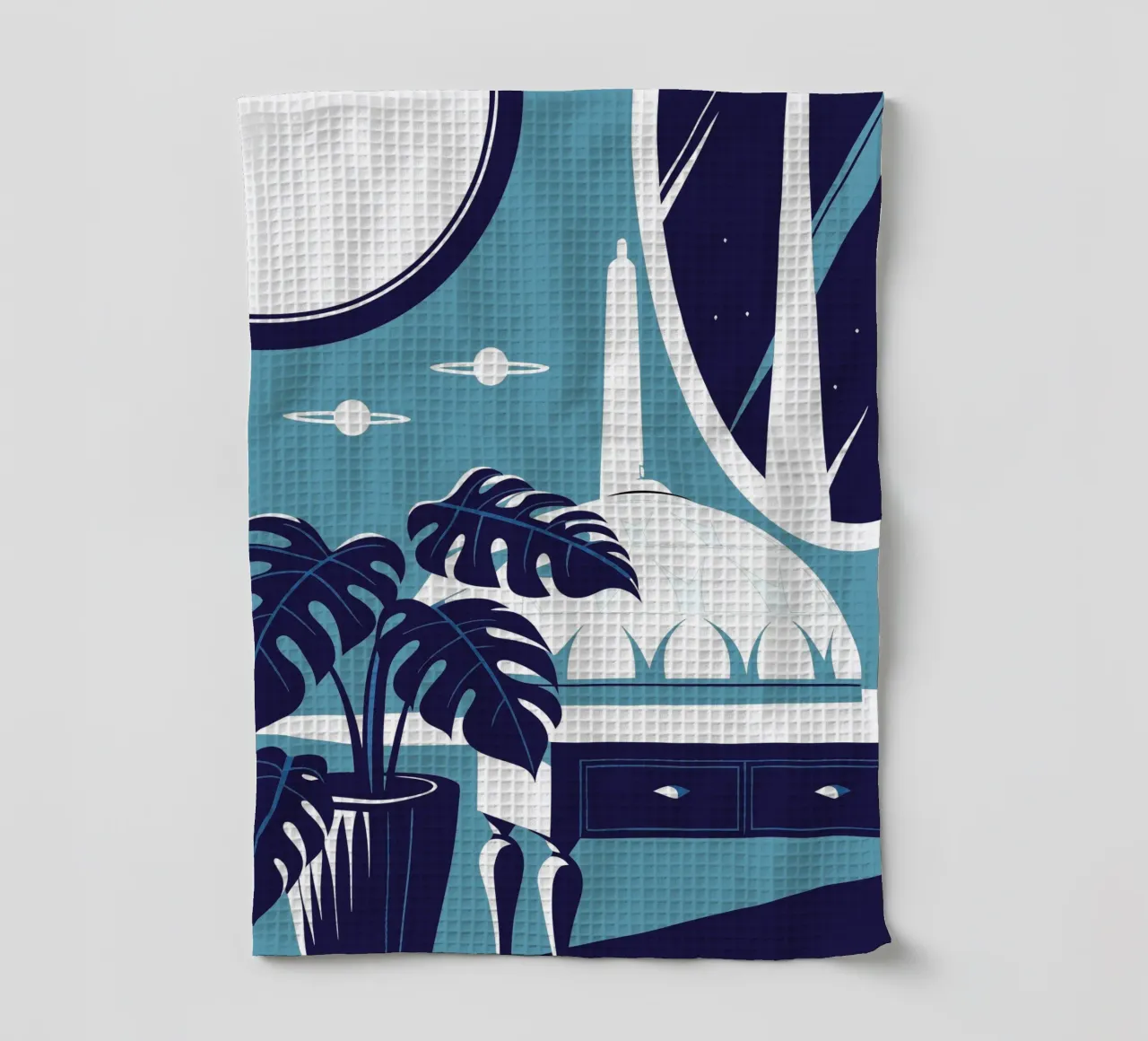 Monstera flower tea towel by STORE PRESENCE