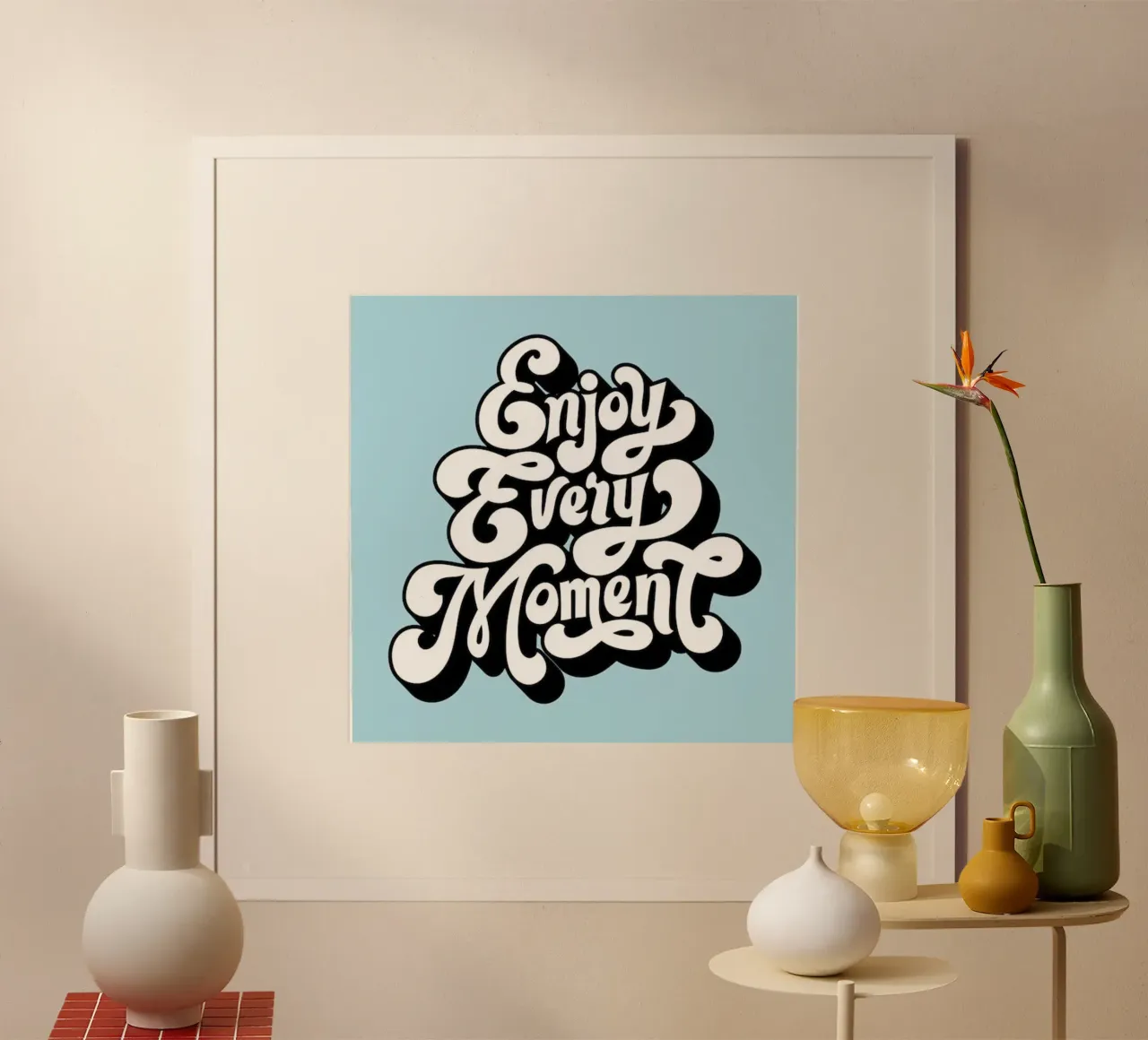 godetevi ogni momento poster con telaio in legno da art quots shop
