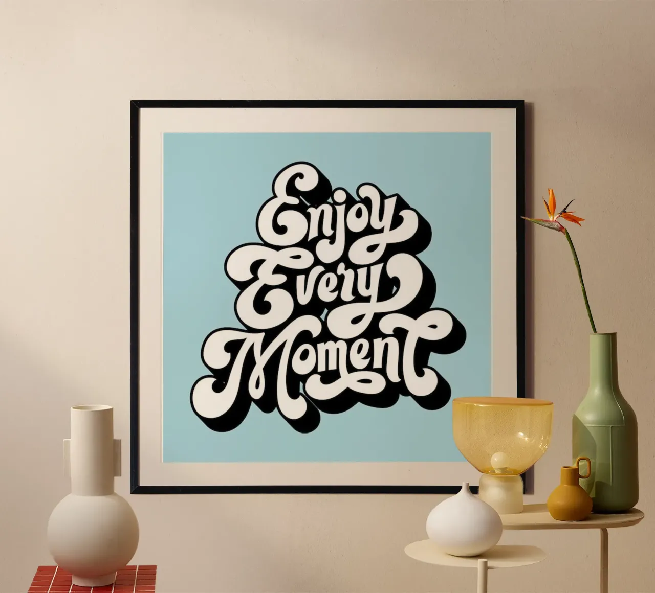 godetevi ogni momento poster con telaio in legno da art quots shop