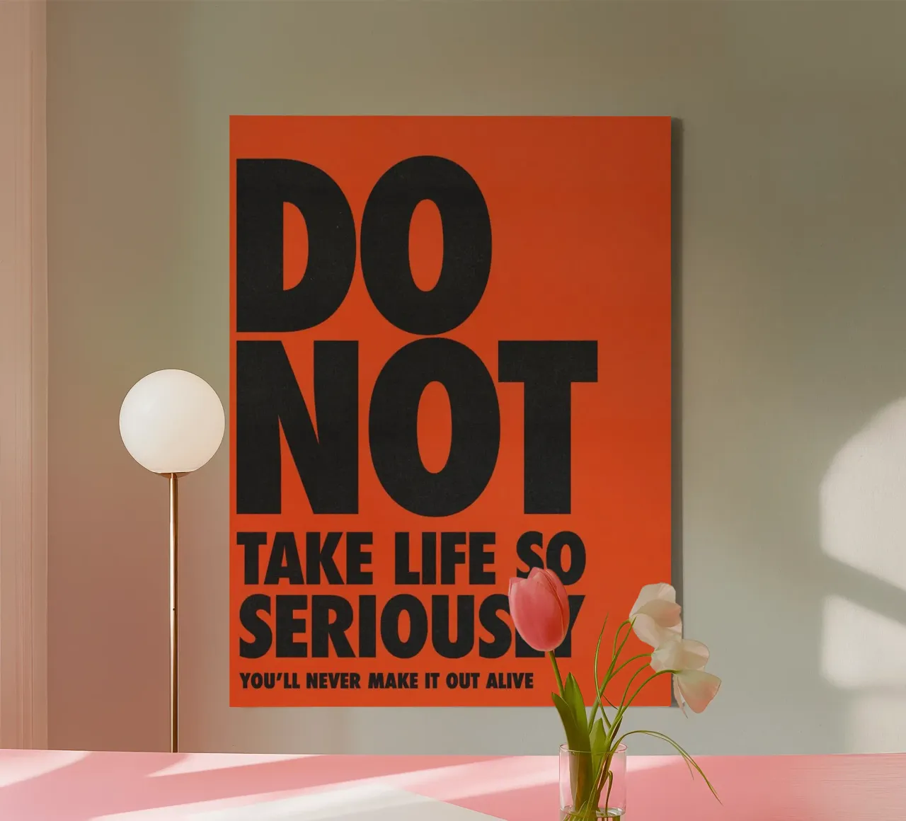do not take life so canvas with Floater frame by art quots shop