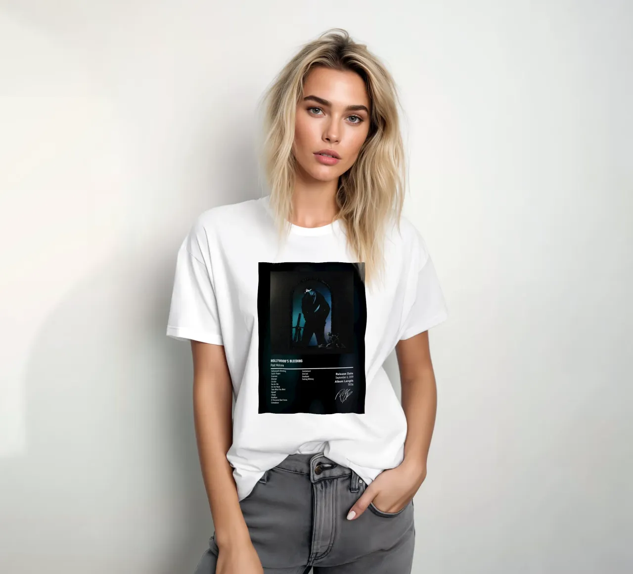 Hollywood’s Bleeding (2019) by Post Malone t-shirt da DGUnder