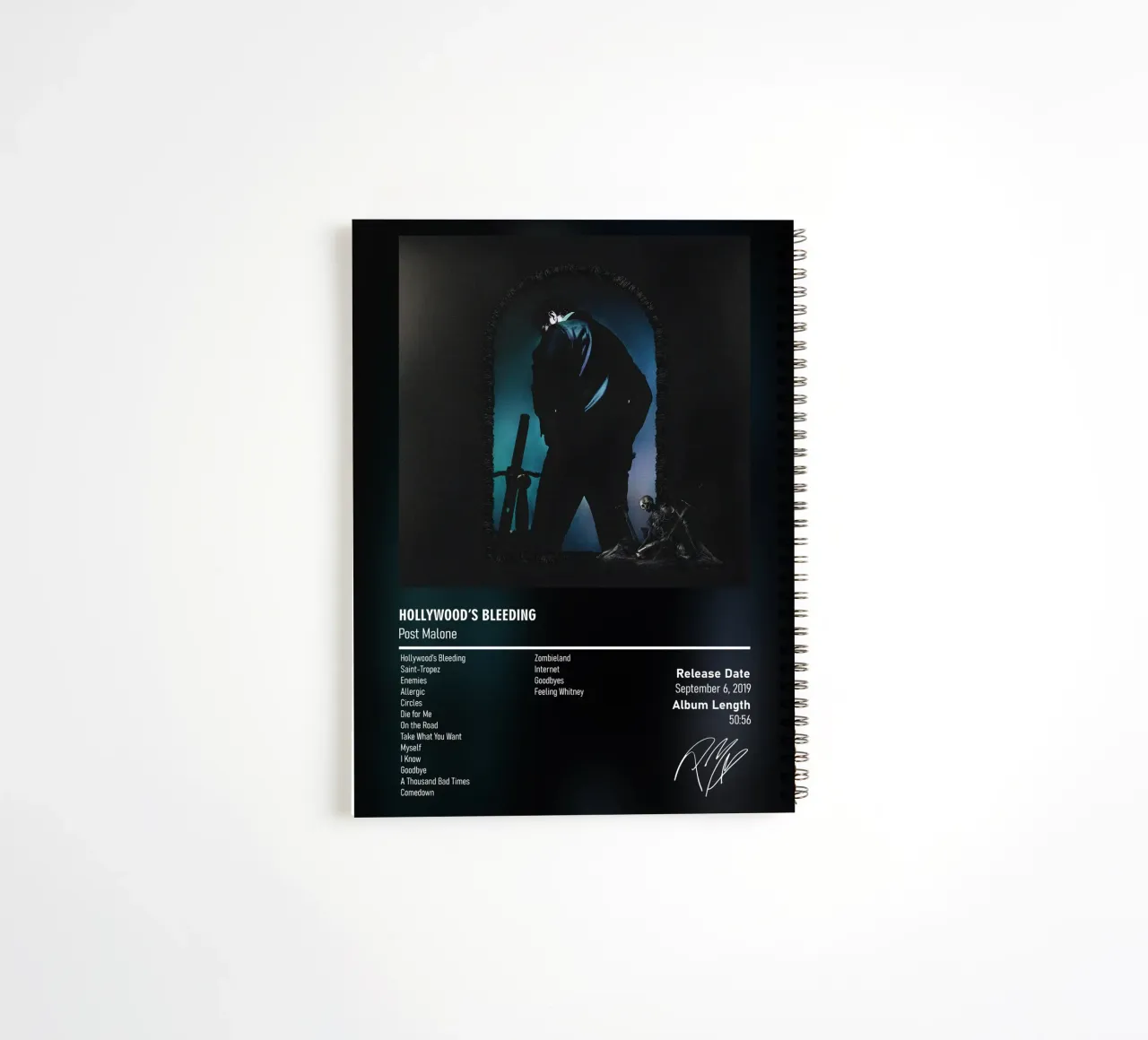 Hollywood’s Bleeding (2019) by Post Malone spiral notebook by DGUnder