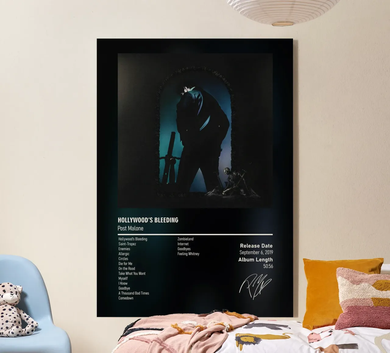Hollywood’s Bleeding (2019) by Post Malone plexiglass da DGUnder