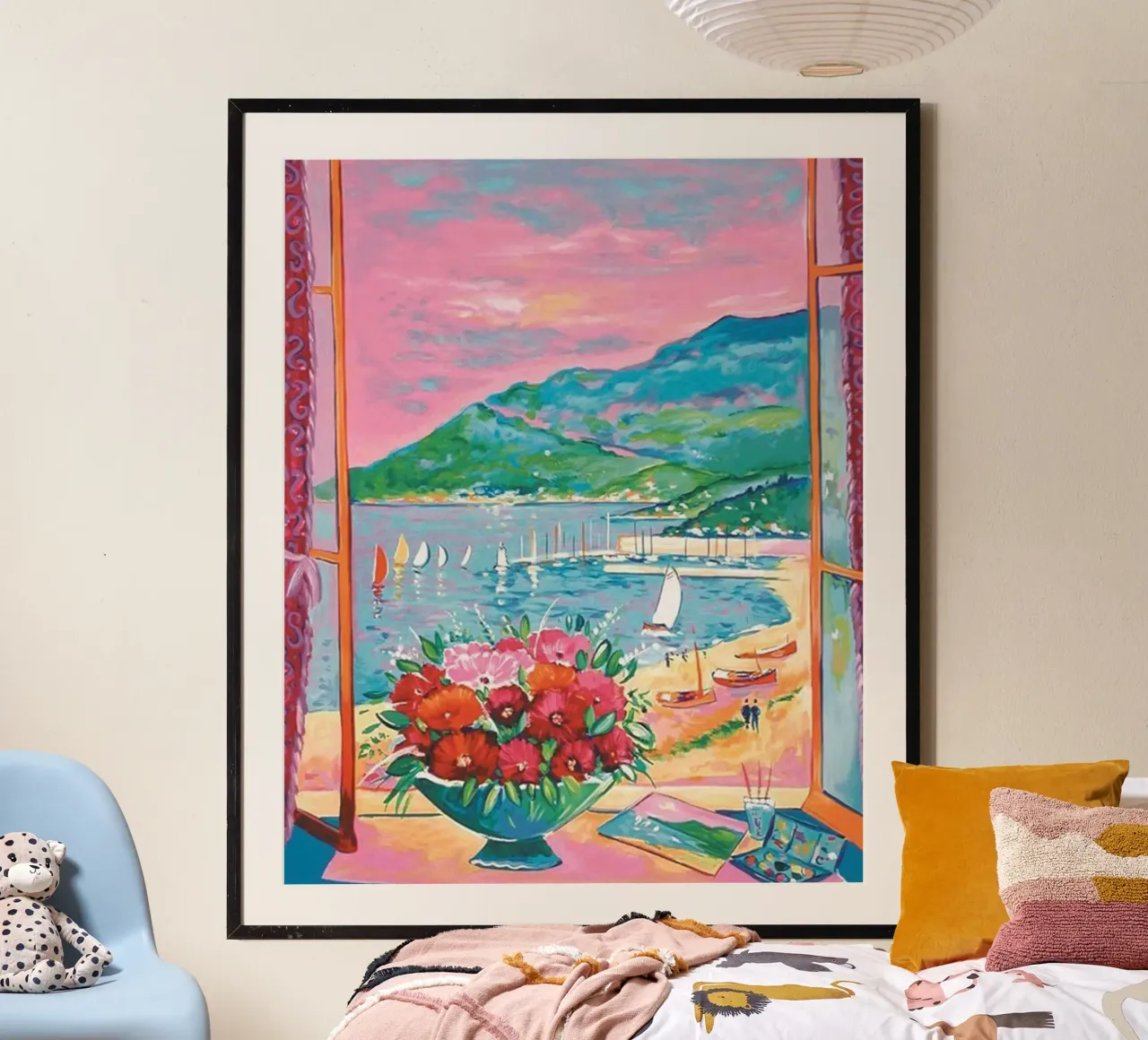 view of the coastline below the mountain hahnemühle by briyan shop