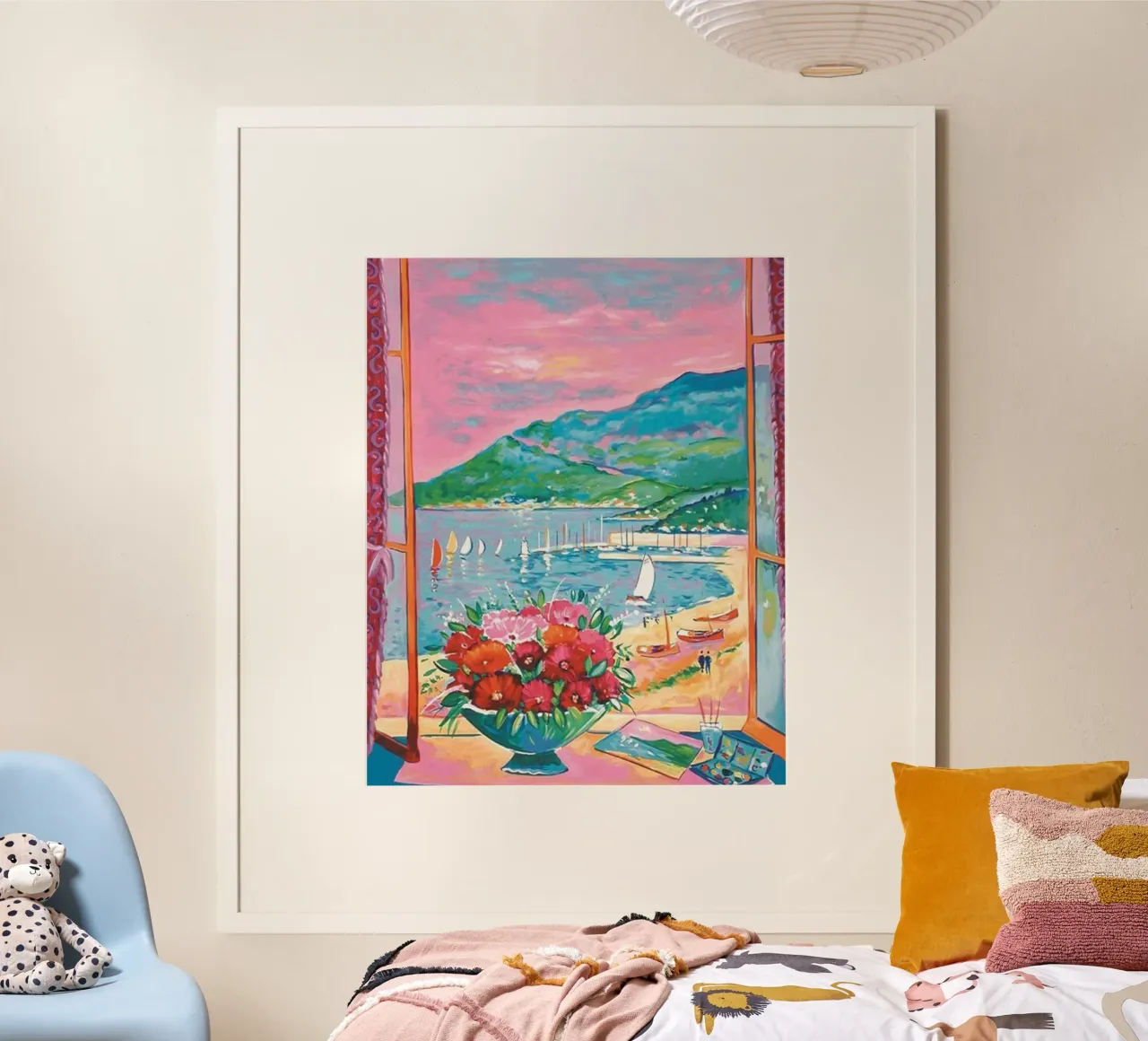 view of the coastline below the mountain hahnemühle by briyan shop