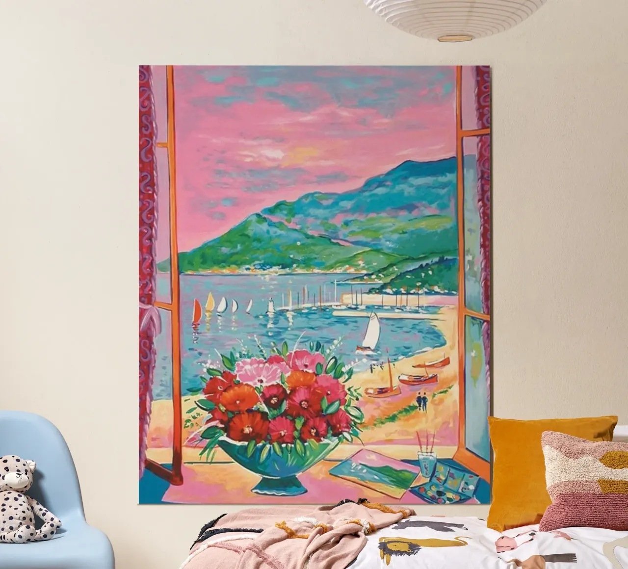view of the coastline below the mountain hahnemühle by briyan shop
