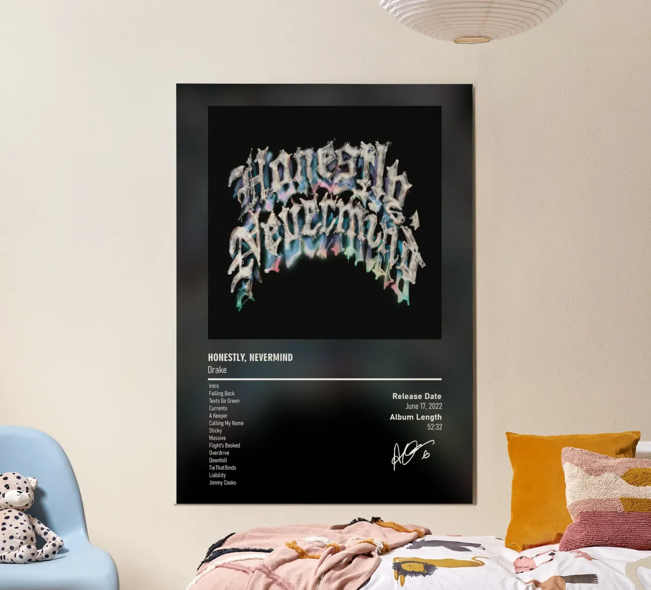 Honestly, Nevermind (2022) Drake poster con telaio in alluminio da DGUnder