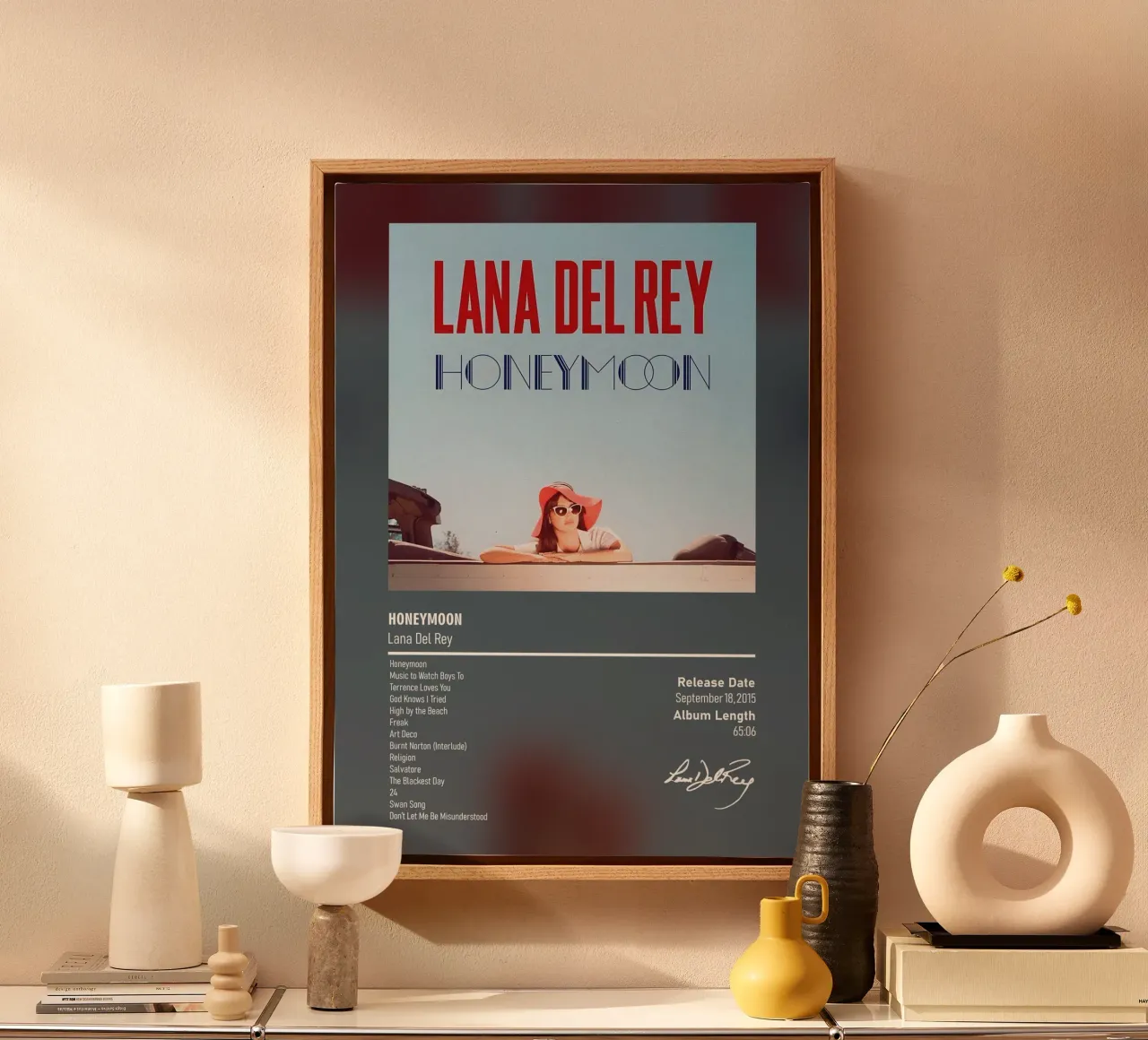 Honeymoon (2015) by Lana Del Rey tela con Cornice a cassetta da DGUnder