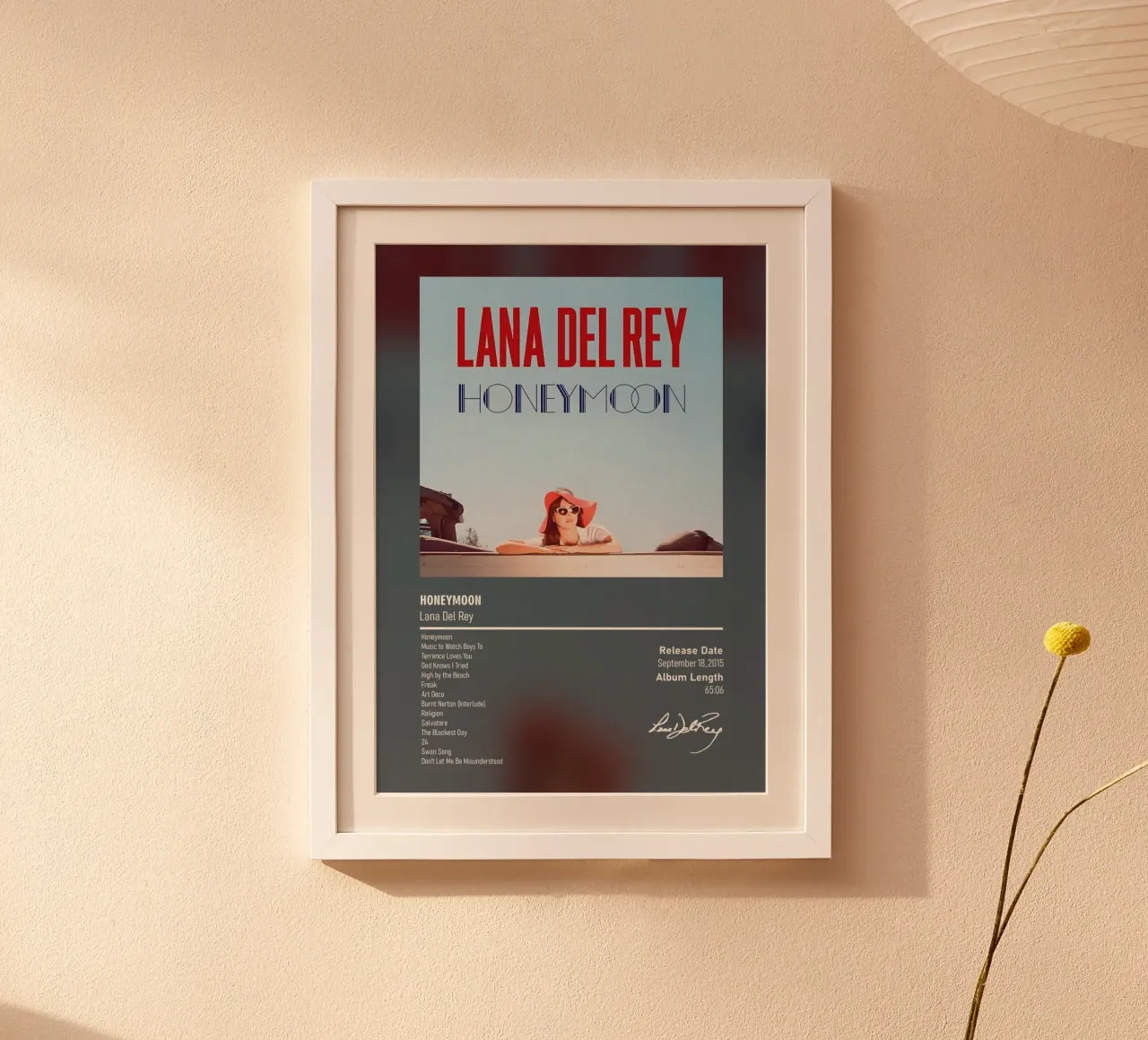 Honeymoon (2015) by Lana Del Rey carta hahnemühle da DGUnder