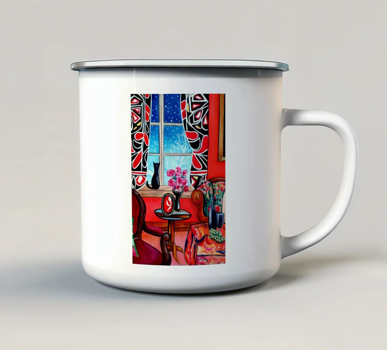 decorazione tutta rossa della casa tazza in smalto da briyan shop