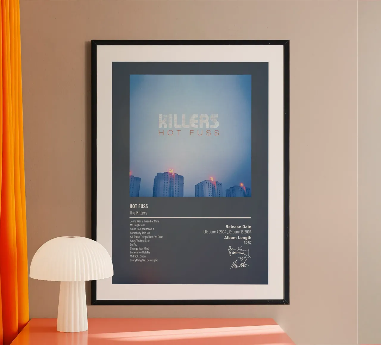 Hot Fuss By The Killers poster con telaio in alluminio da DGUnder