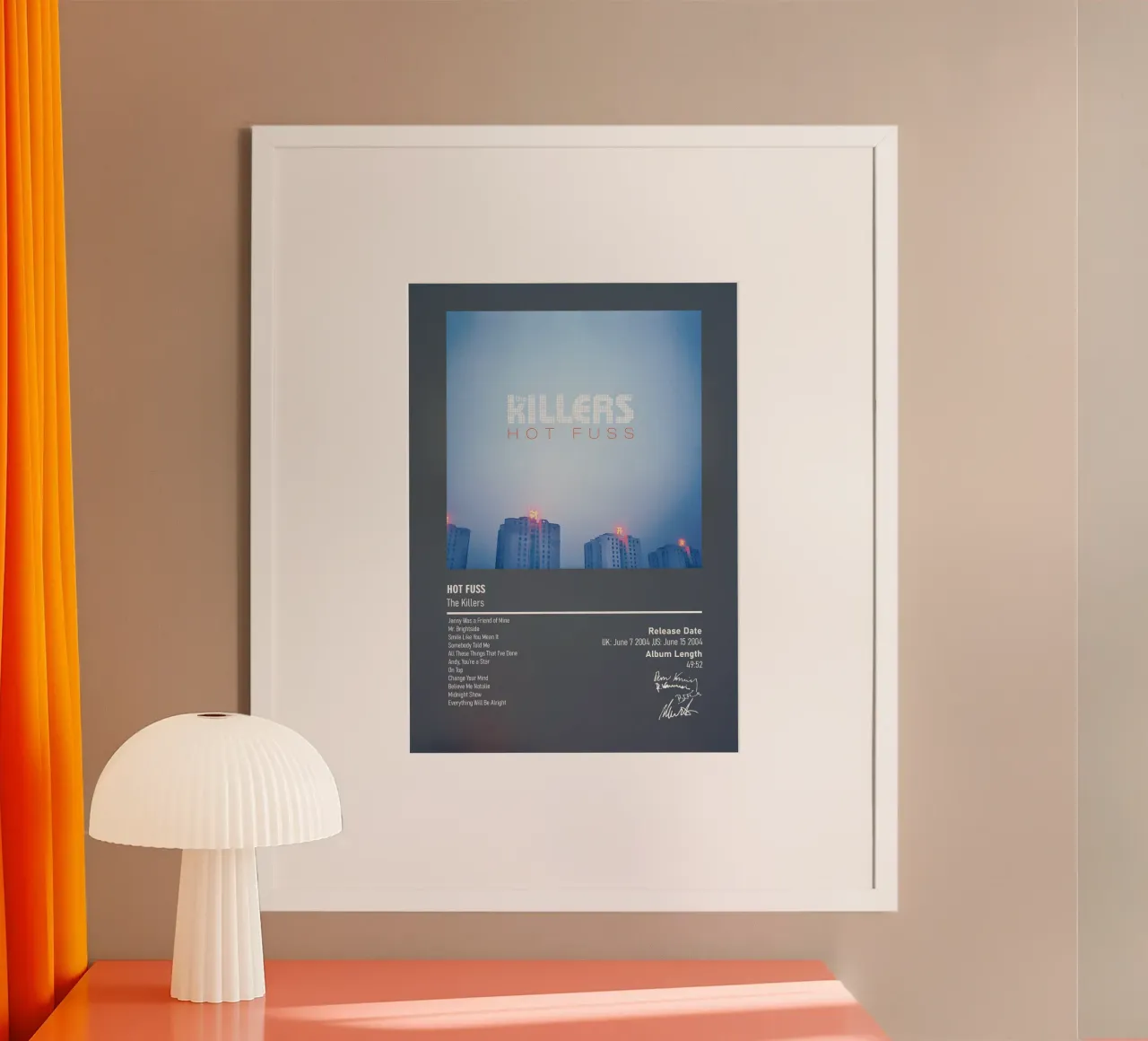 Hot Fuss By The Killers poster con telaio in alluminio da DGUnder