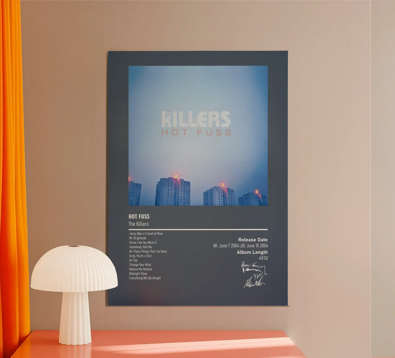 Hot Fuss By The Killers poster con telaio in alluminio da DGUnder
