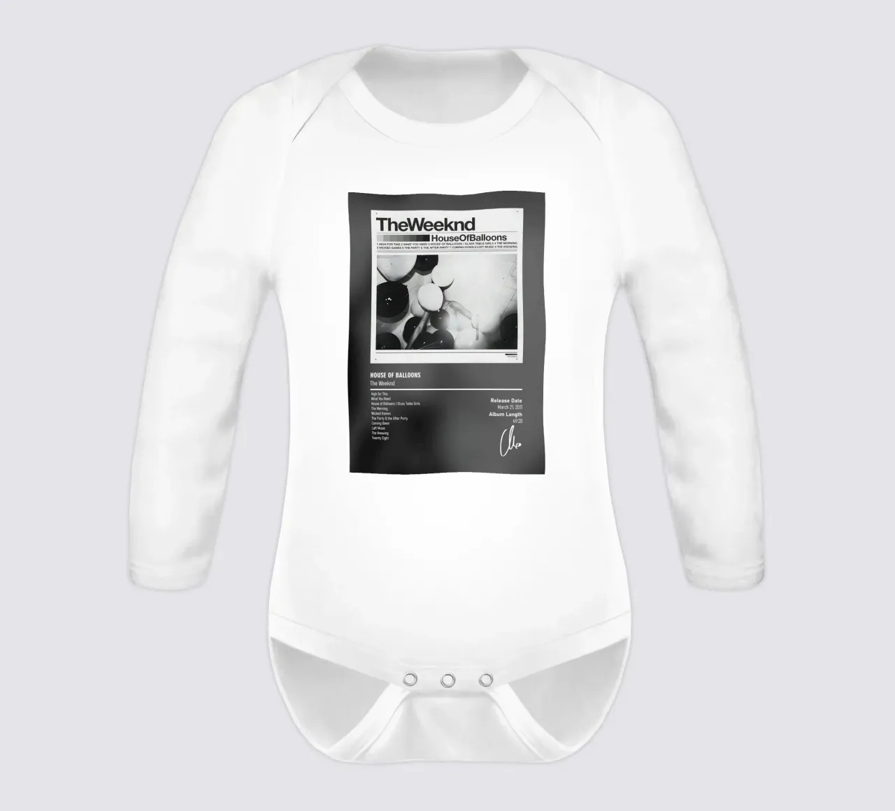House of Balloons By The Weeknd long-sleeve baby romper by DGUnder