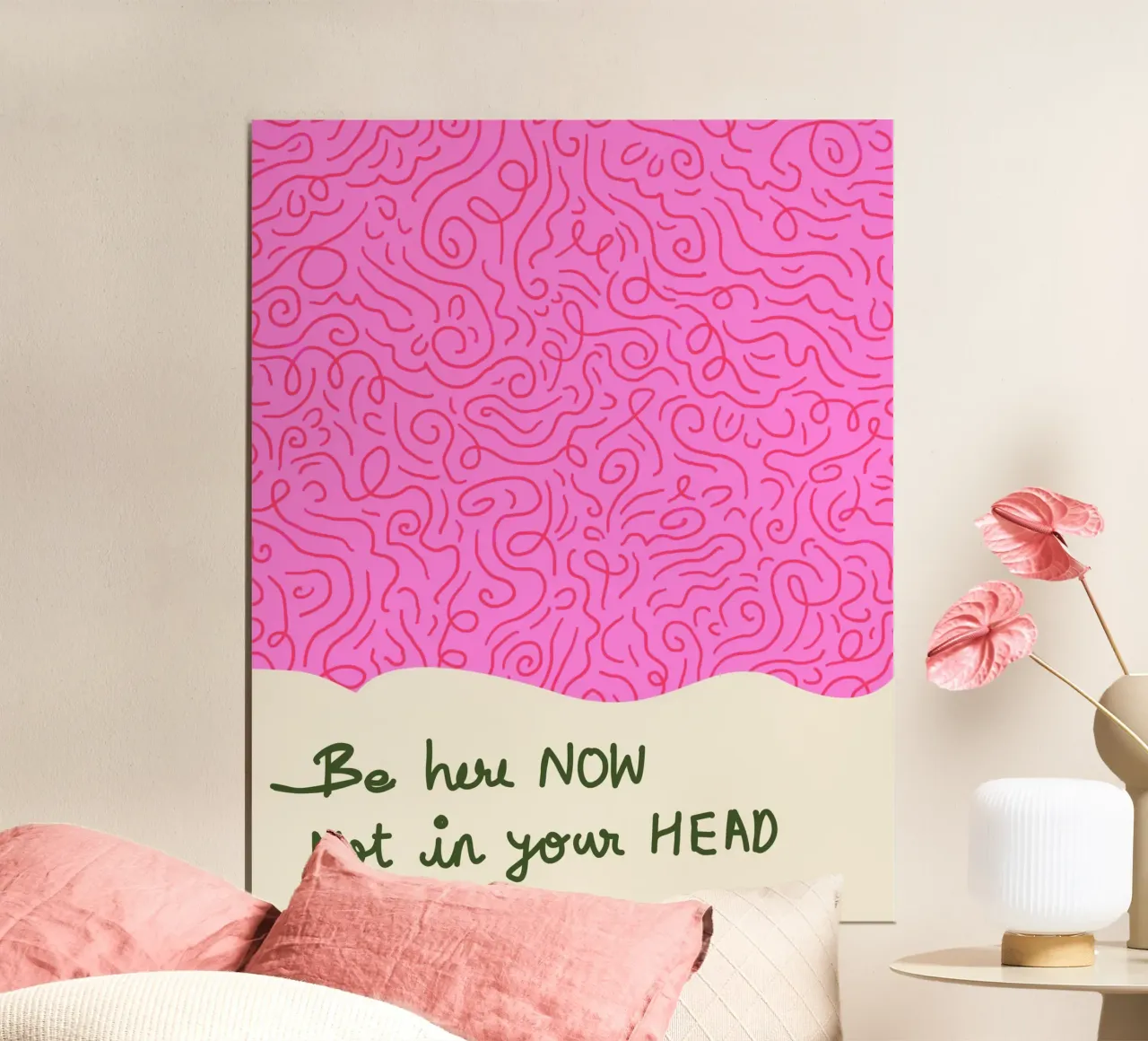 Proprio qui, proprio ora poster con telaio in legno da Kintsugi99