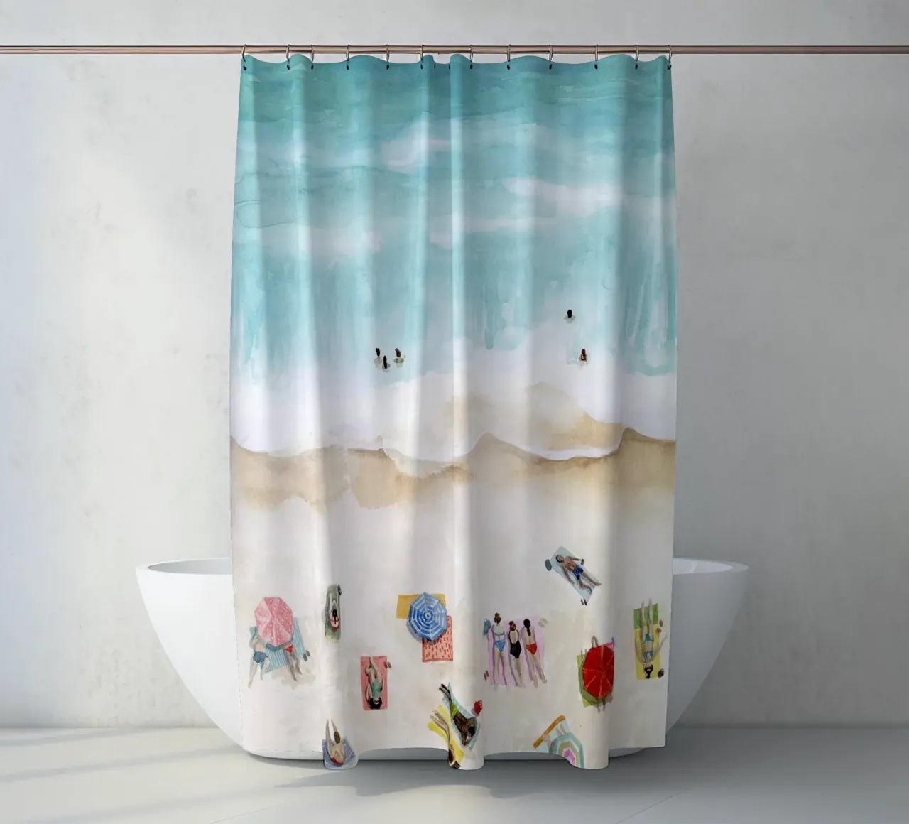 Beach Week I - Grace Popp shower curtain by medineprint