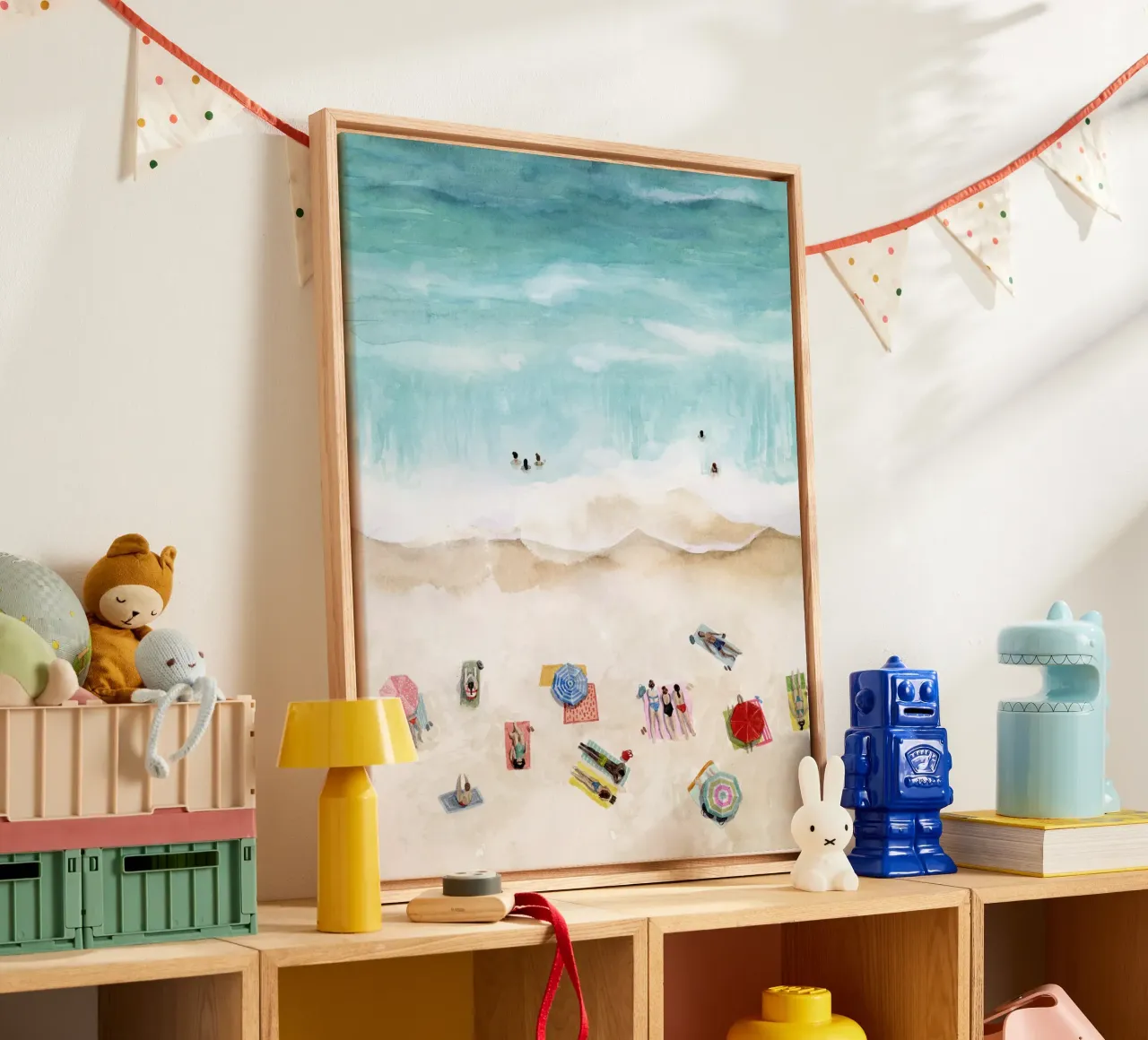 Beach Week I - Grace Popp canvas met Baklijst van medineprint