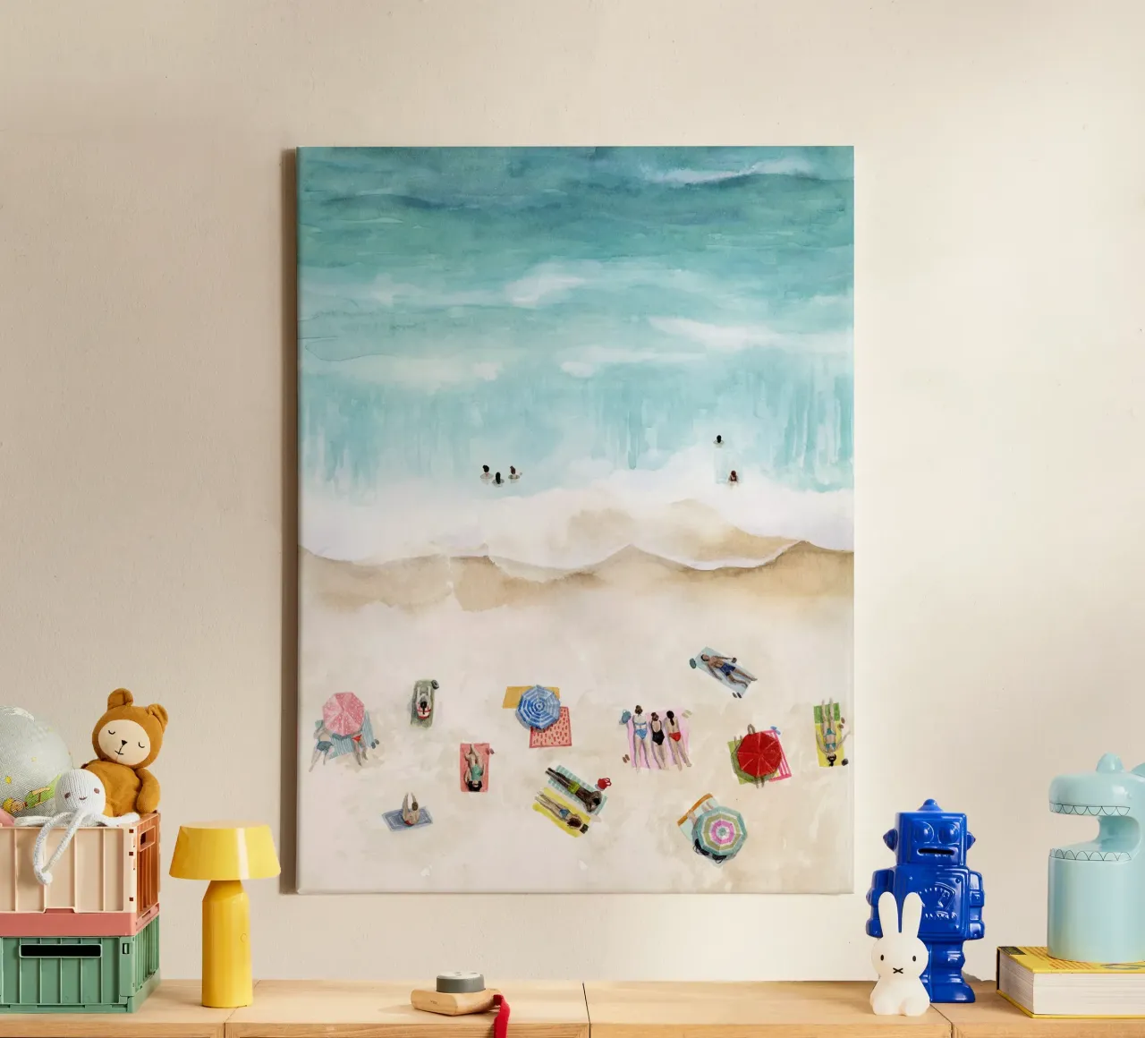 Beach Week I - Grace Popp canvas met Baklijst van medineprint