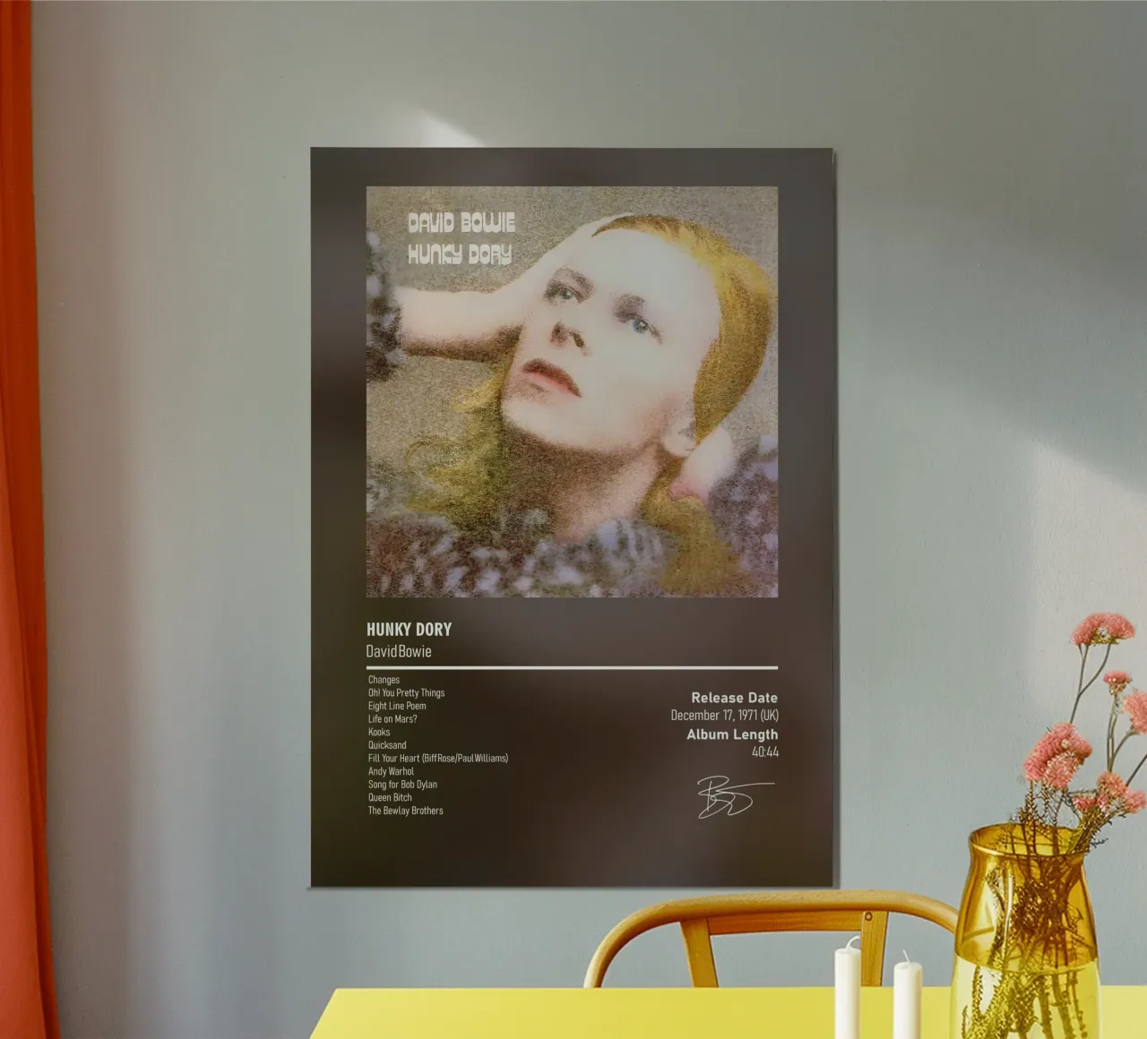 Hunky Dory By David Bowie alluminio dibond da DGUnder