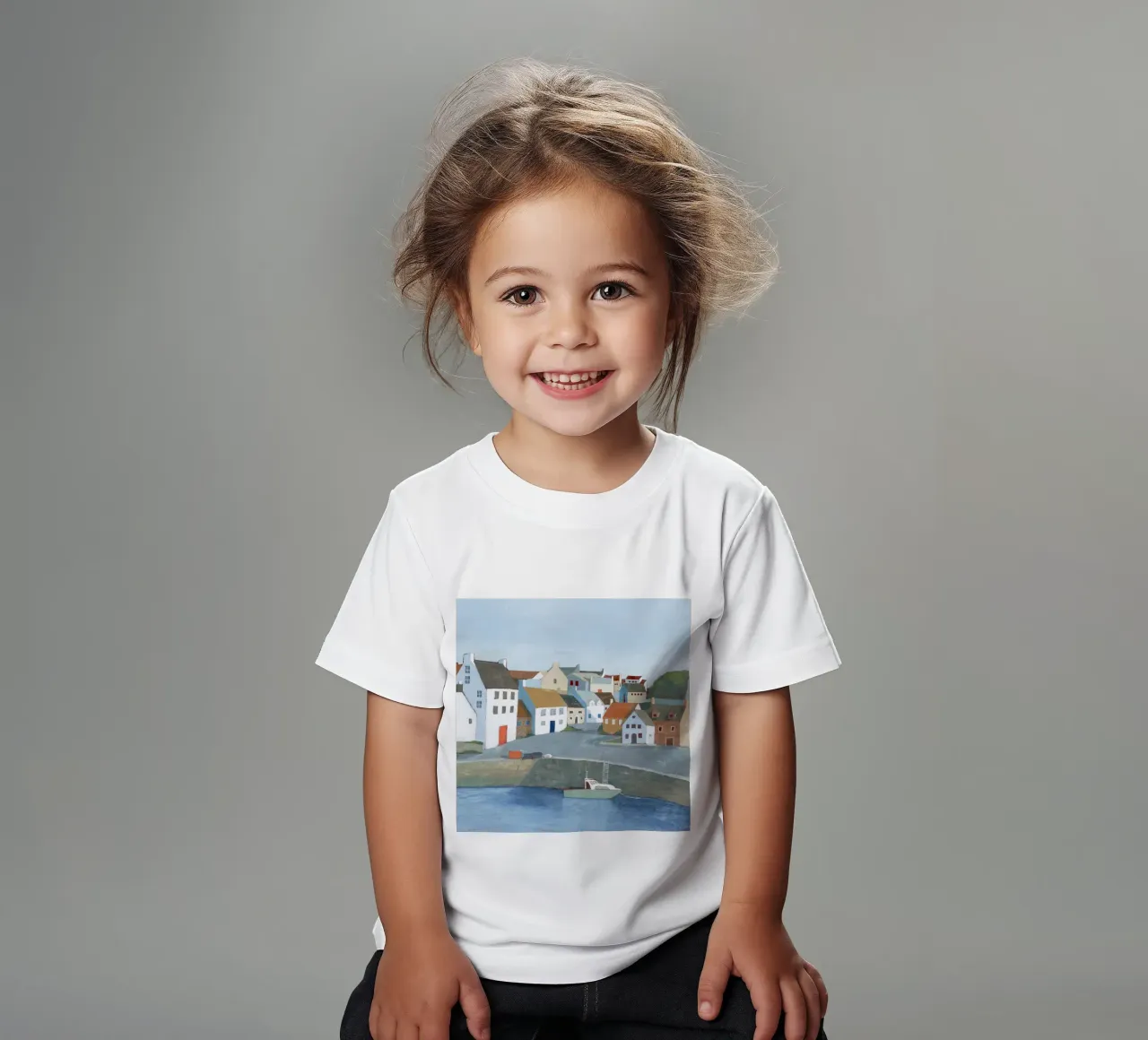 Vecchia città di mare I - Grace Popp t-shirt bambini da medineprint