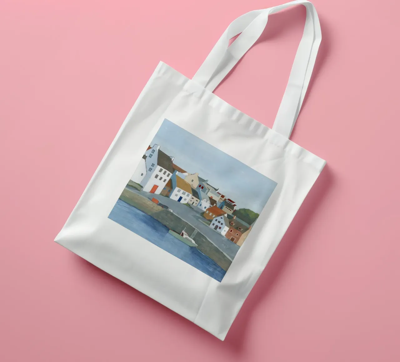 Vecchia città di mare I - Grace Popp borsa in juta da medineprint