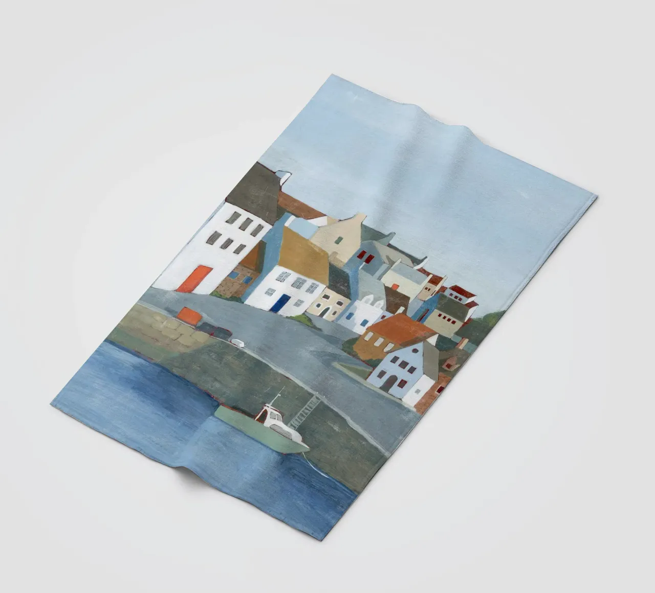 Vecchia città di mare I - Grace Popp coperta in pile da medineprint