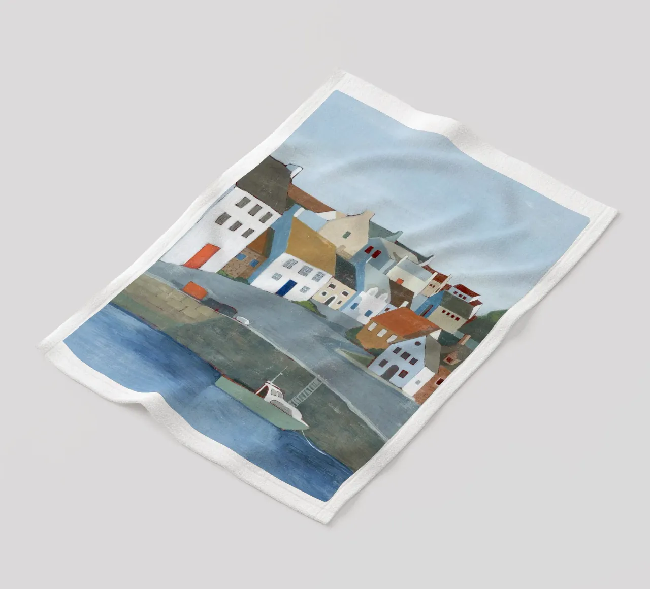 Vecchia città di mare I - Grace Popp coperta in pile da medineprint