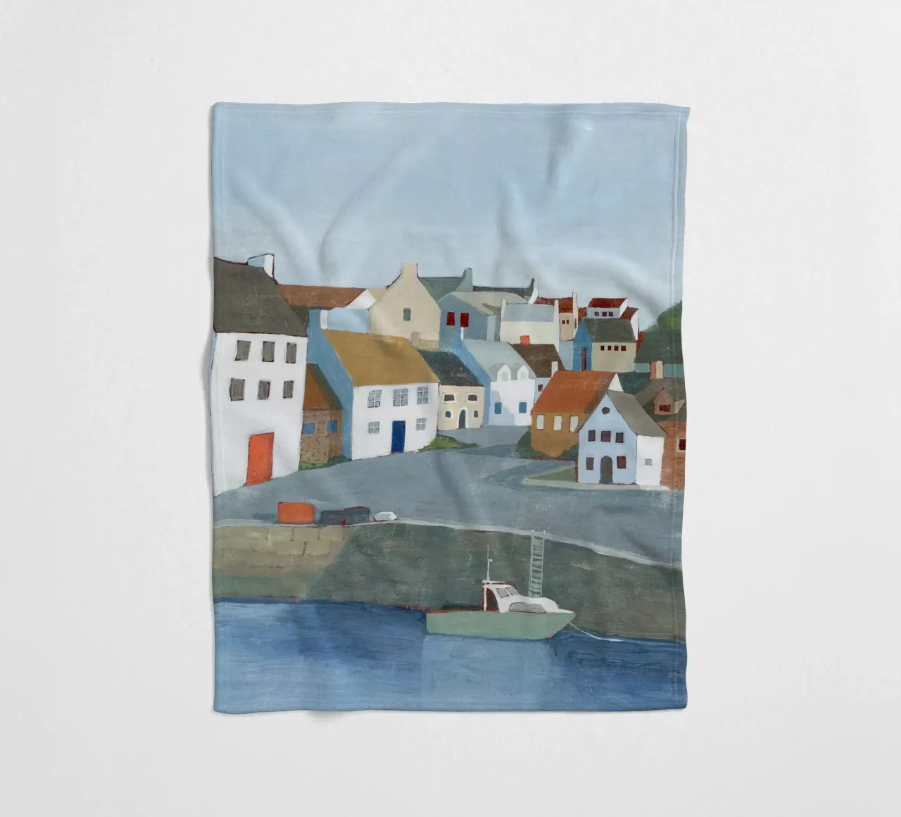 Vecchia città di mare I - Grace Popp coperta in pile da medineprint