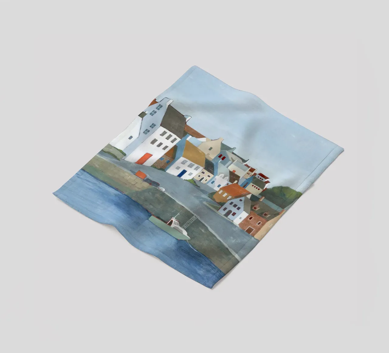 Vecchia città di mare I - Grace Popp coperta in pile da medineprint