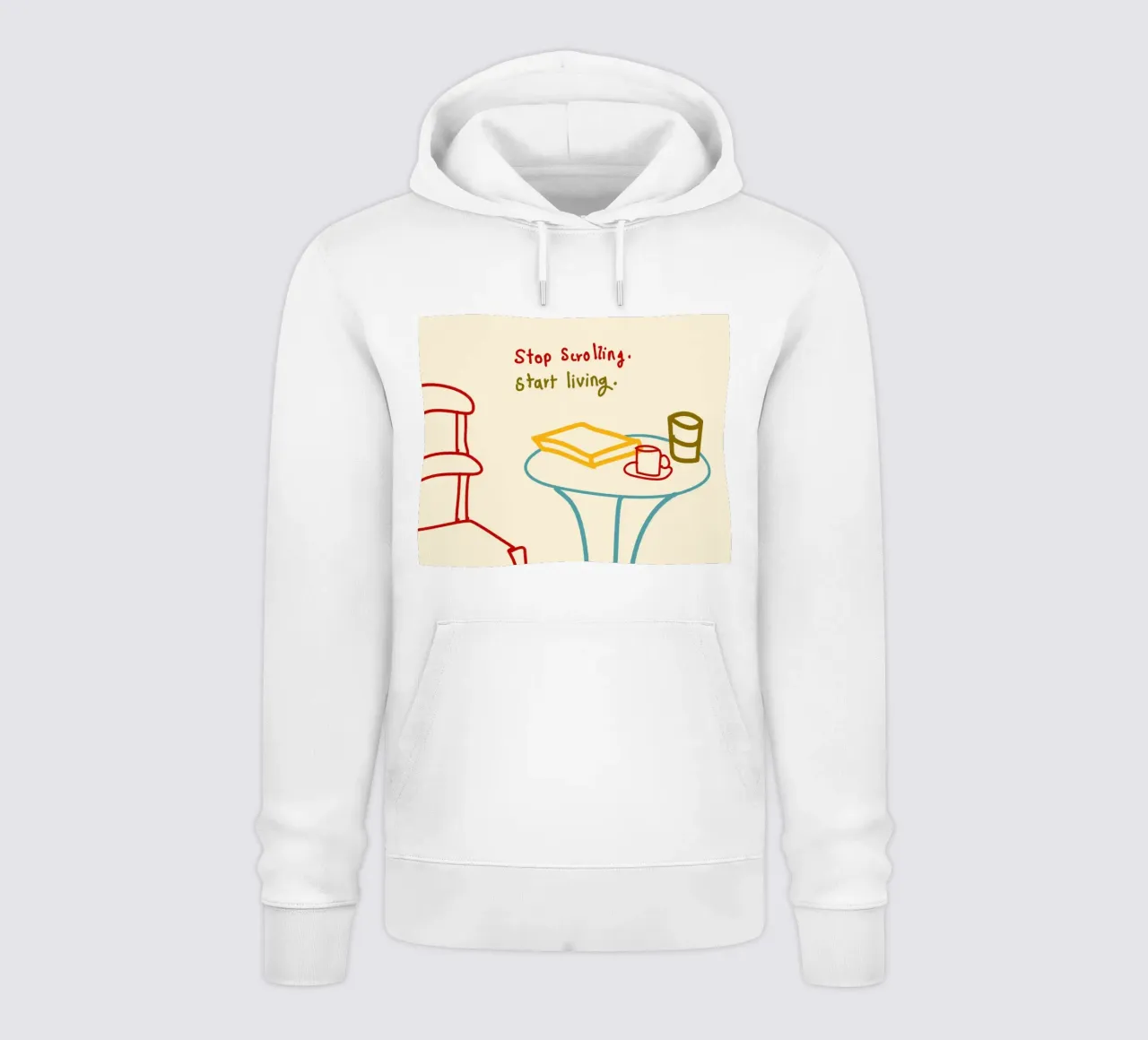 Smettere di scorrere, iniziare a vivere felpa con cappuccio da Kintsugi99