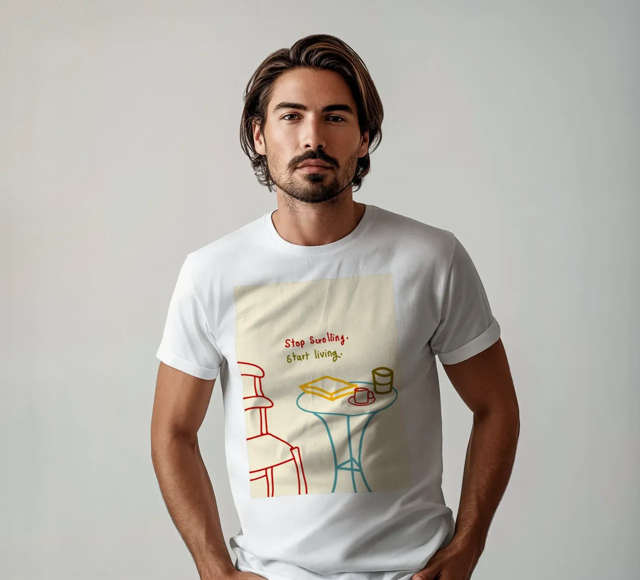 Smettere di scorrere, iniziare a vivere t-shirt da Kintsugi99