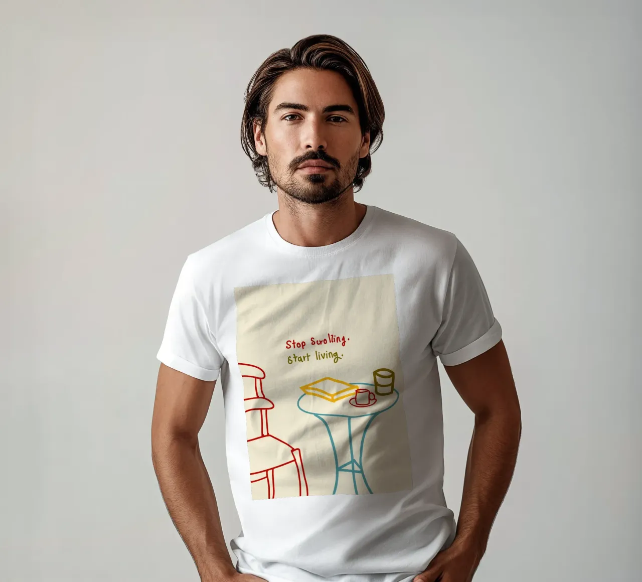 Smettere di scorrere, iniziare a vivere t-shirt da Kintsugi99