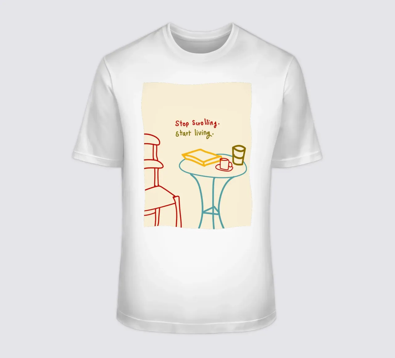 Smettere di scorrere, iniziare a vivere t-shirt da Kintsugi99