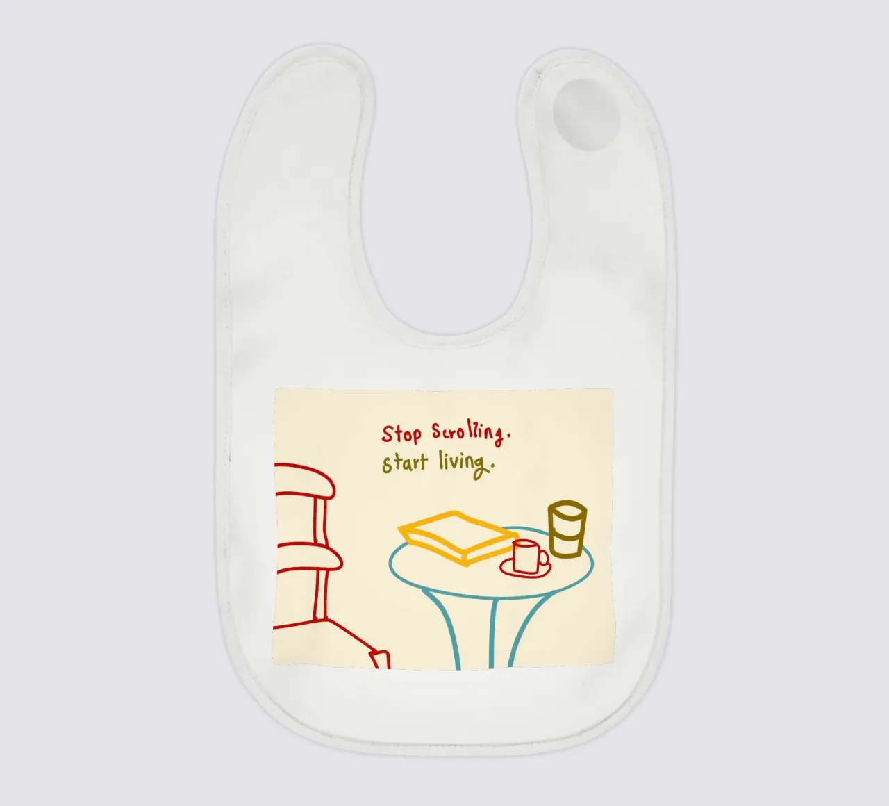 Smettere di scorrere, iniziare a vivere bavaglino da Kintsugi99