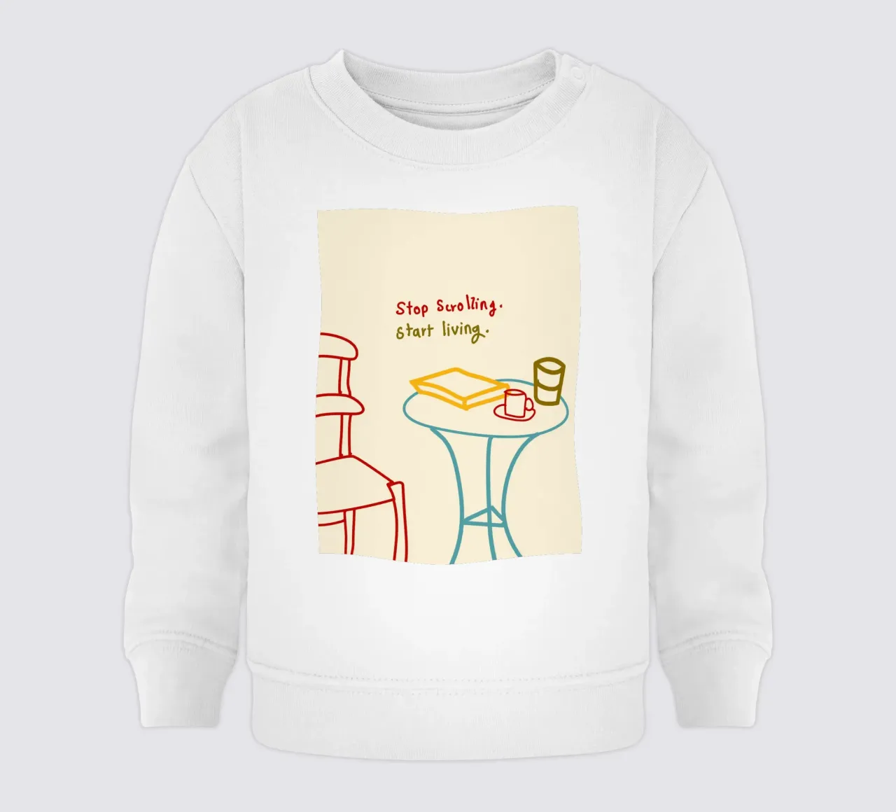 Smettere di scorrere, iniziare a vivere felpa neonato da Kintsugi99