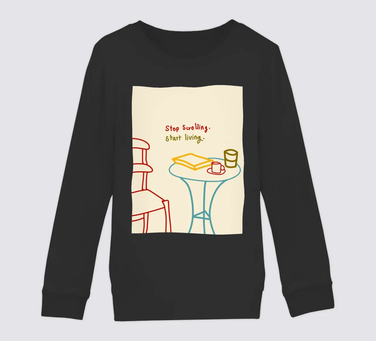 Smettere di scorrere, iniziare a vivere felpa bambino da Kintsugi99