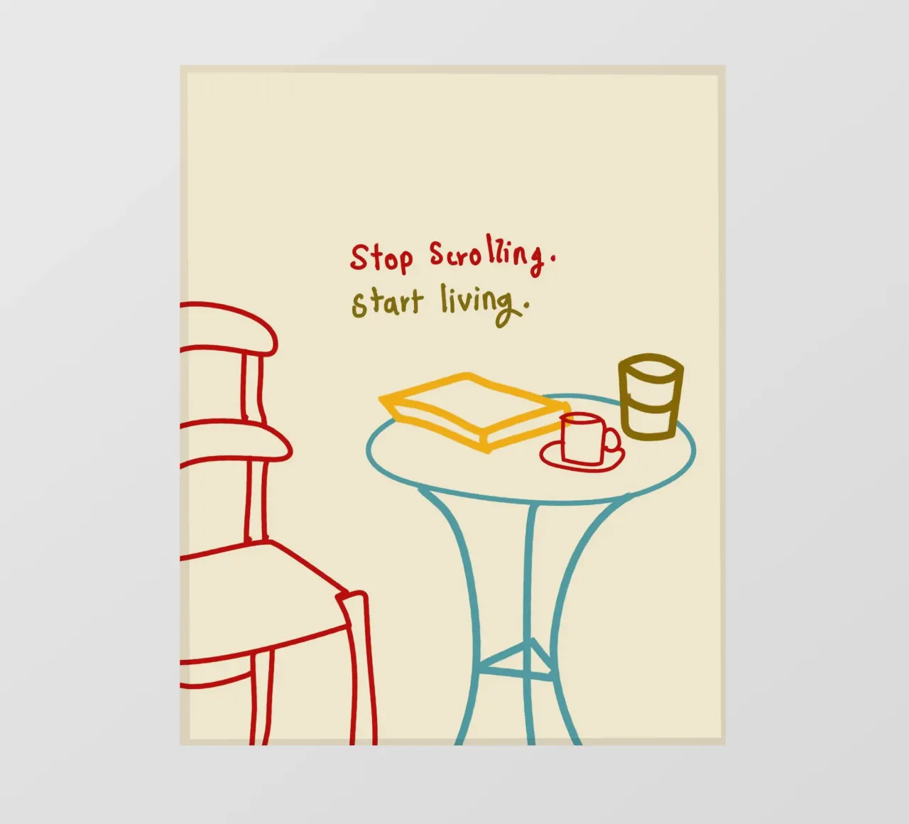 Smettere di scorrere, iniziare a vivere telo in pvc da Kintsugi99